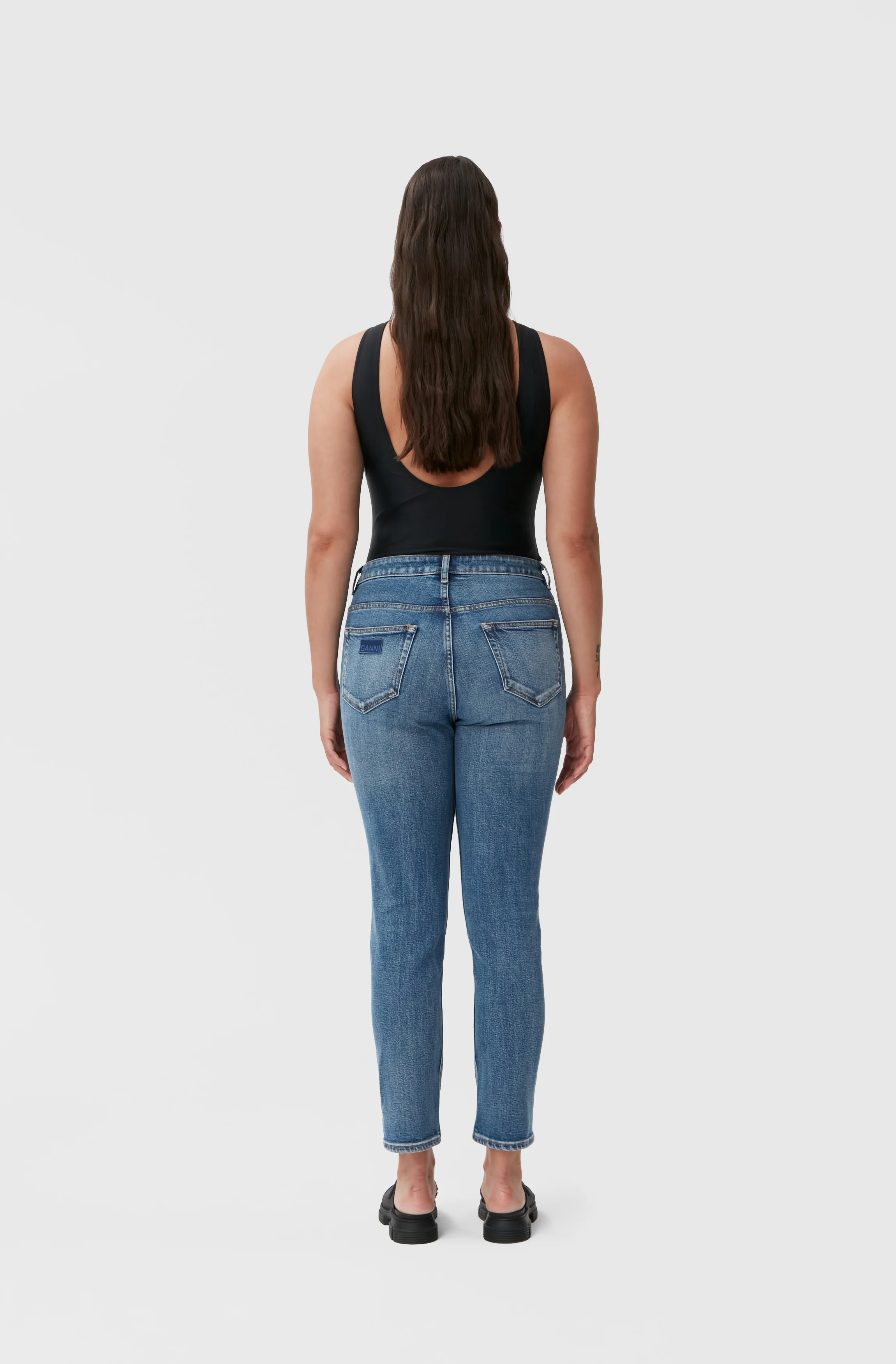 Cropped Slim-Leg Jeans | Mid Blue Vintage - Image 3