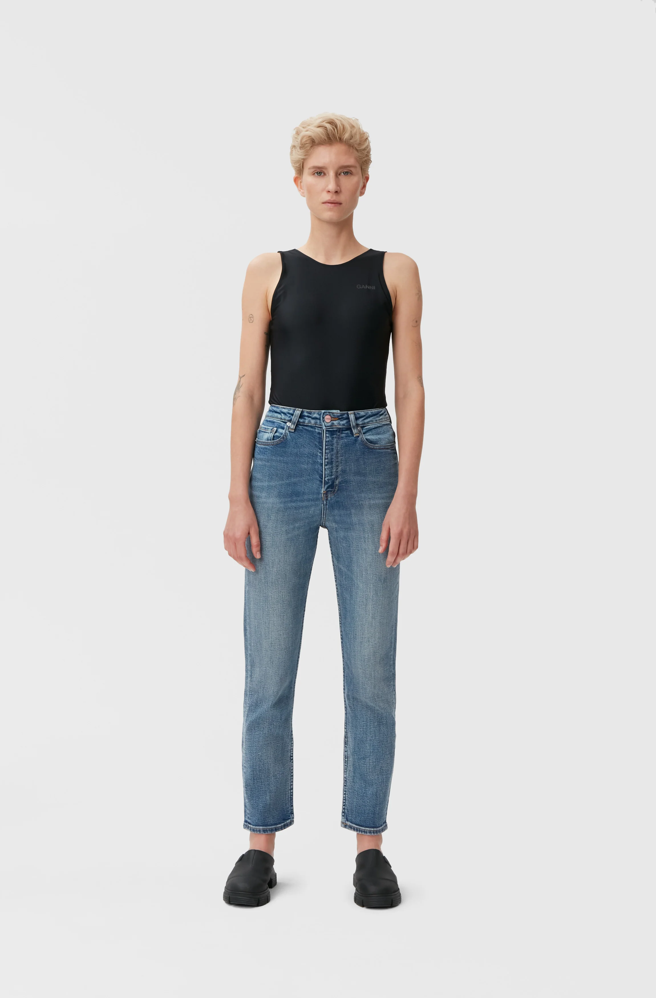 Cropped Slim-Leg Jeans | Mid Blue Vintage - Image 7