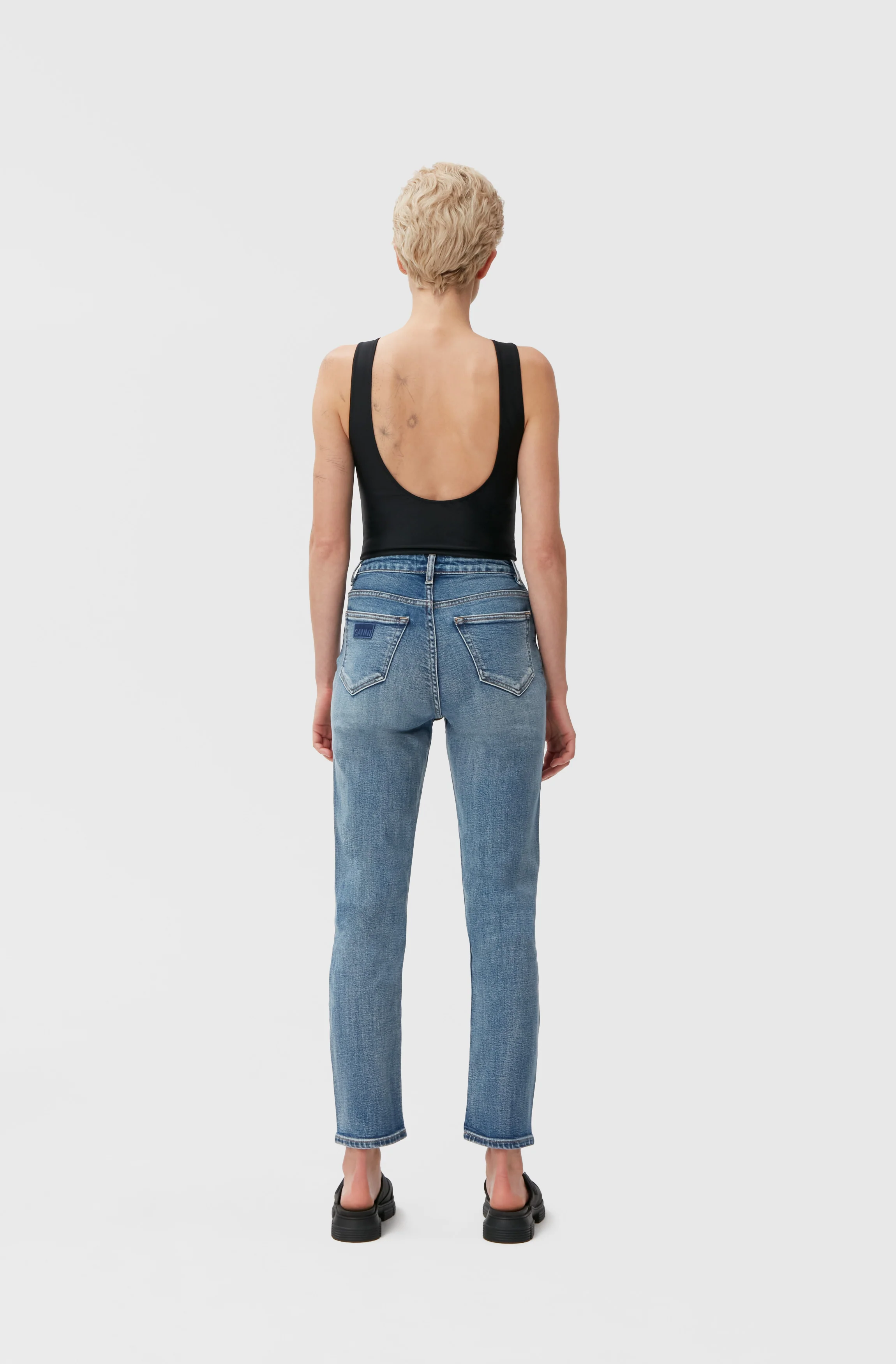 Cropped Slim-Leg Jeans | Mid Blue Vintage - Image 8