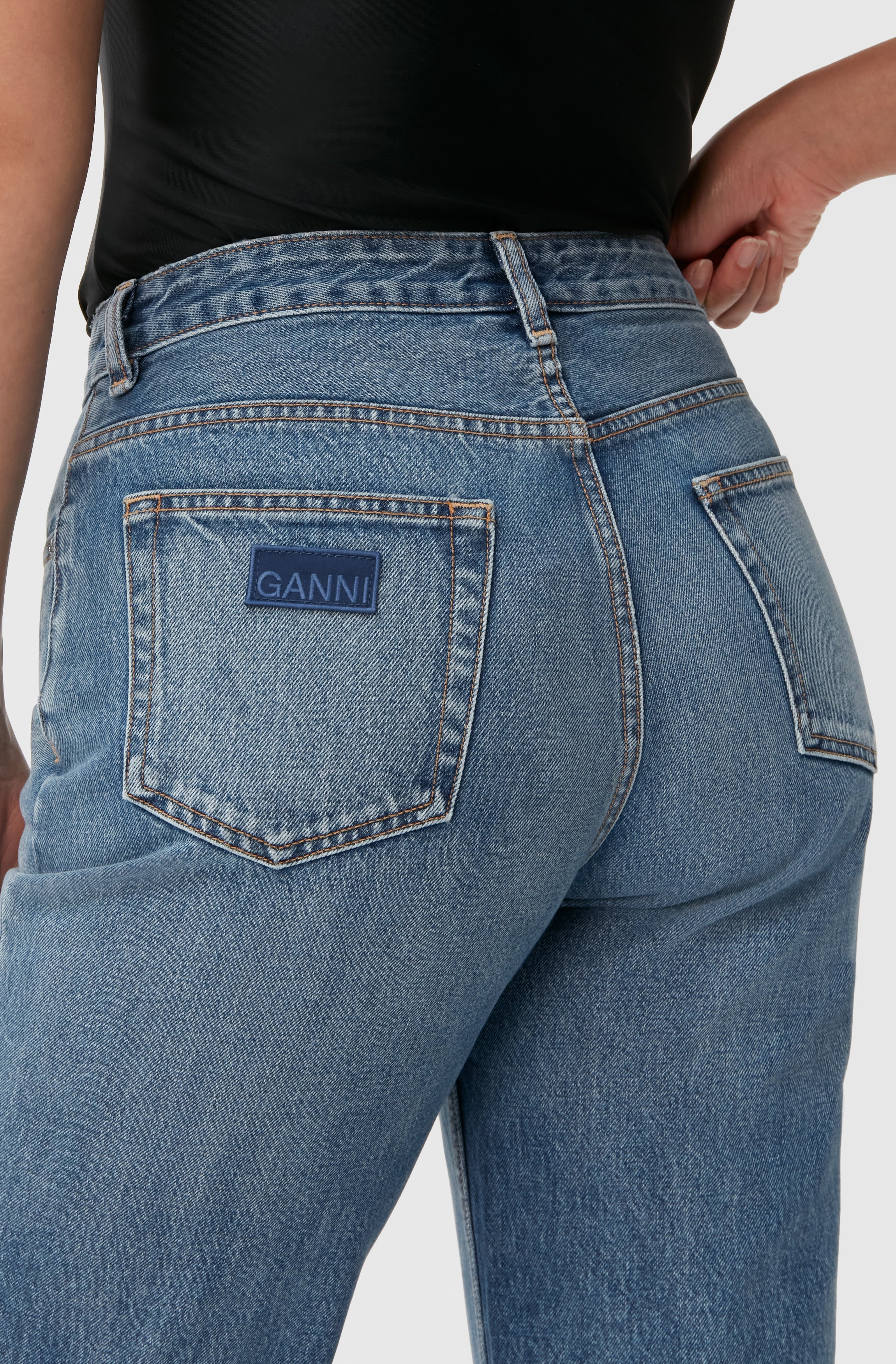Cropped Straight-Leg Jeans | Mid Blue Vintage - Image 6