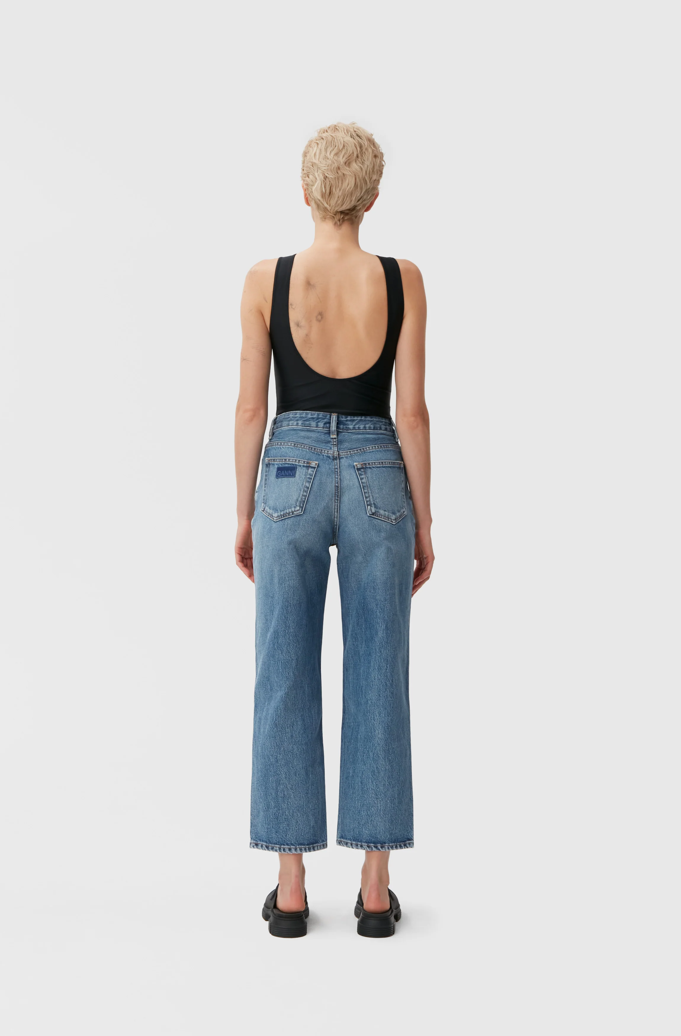 Cropped Straight-Leg Jeans | Mid Blue Vintage - Image 9