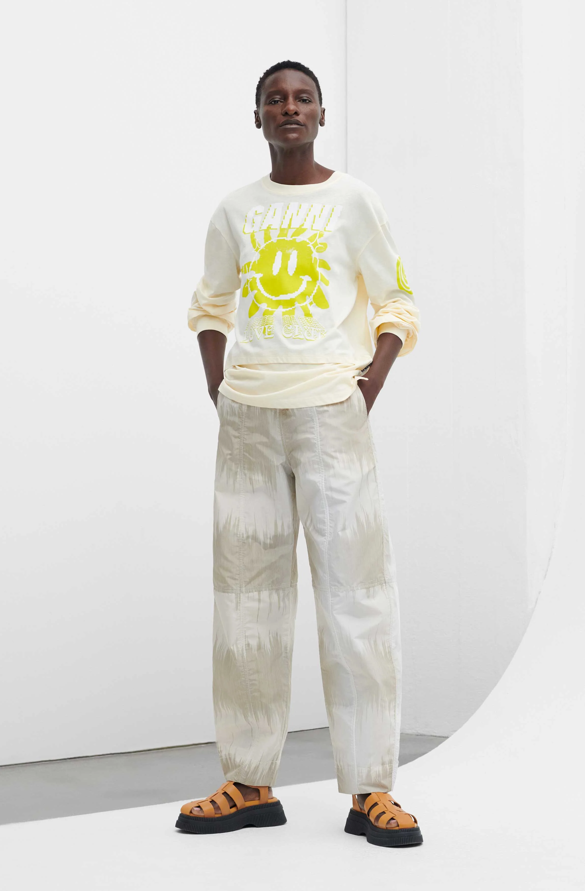 Curved Shell Trousers | Ikat Agate Grey - Image 3