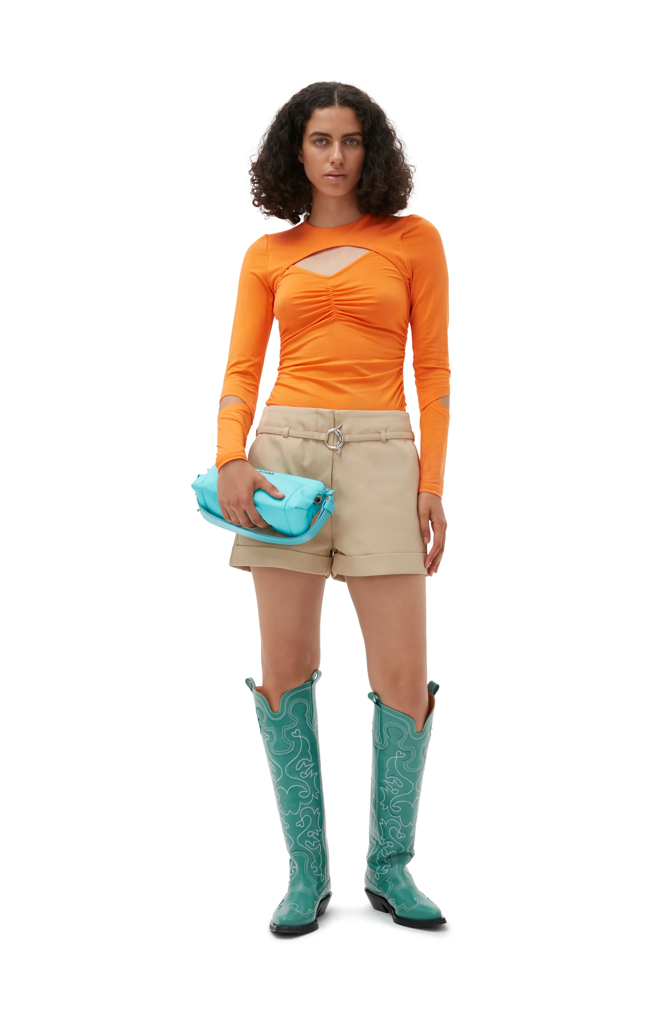 Cutout Blouse | Vibrant Orange - Image 3
