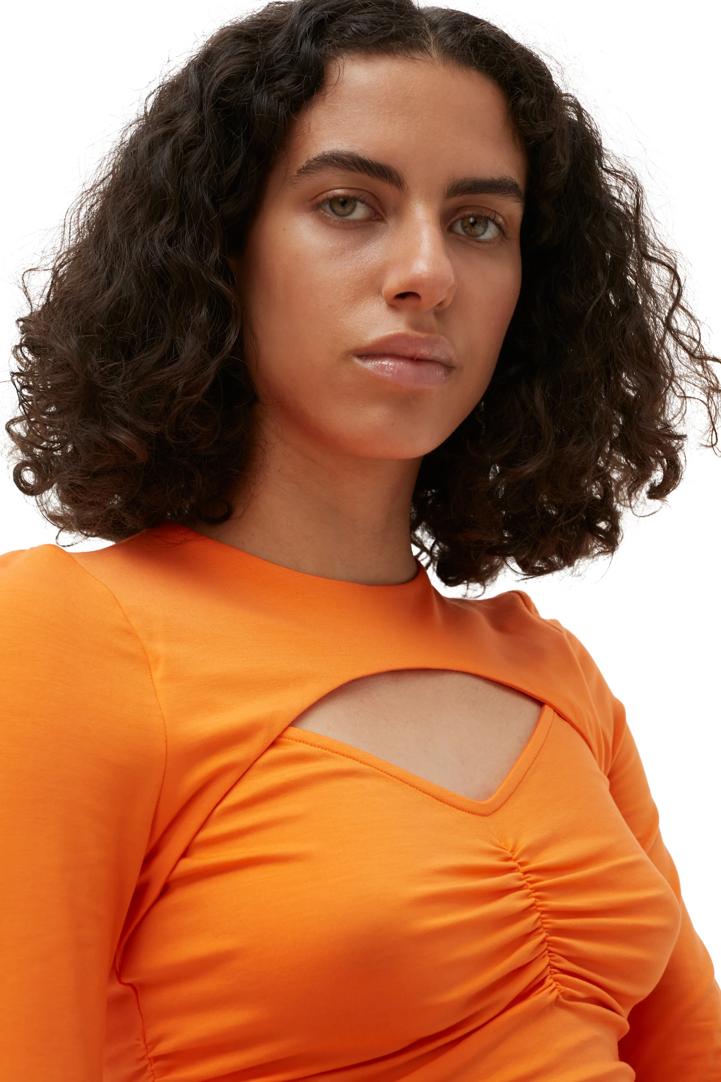 Cutout Blouse | Vibrant Orange - Image 6
