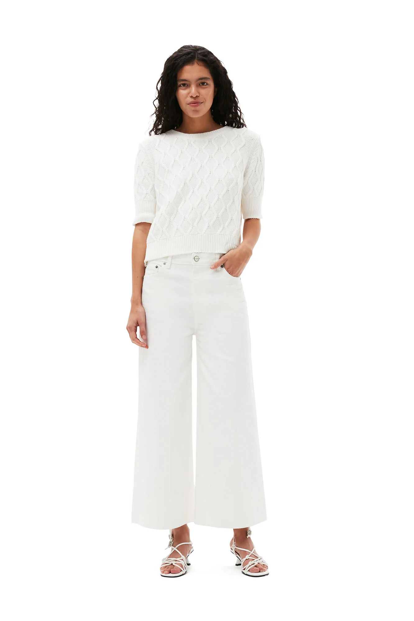 Denim Cropped Jeans | Bright White - Image 3