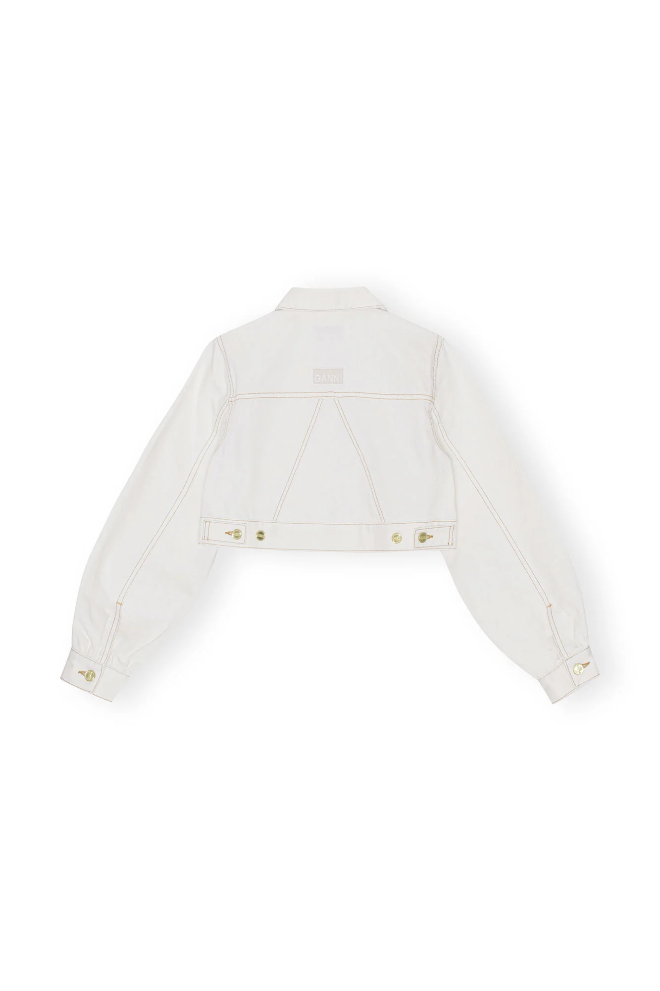 Denim Cropped Trucker Jacket | Bright White - Image 2