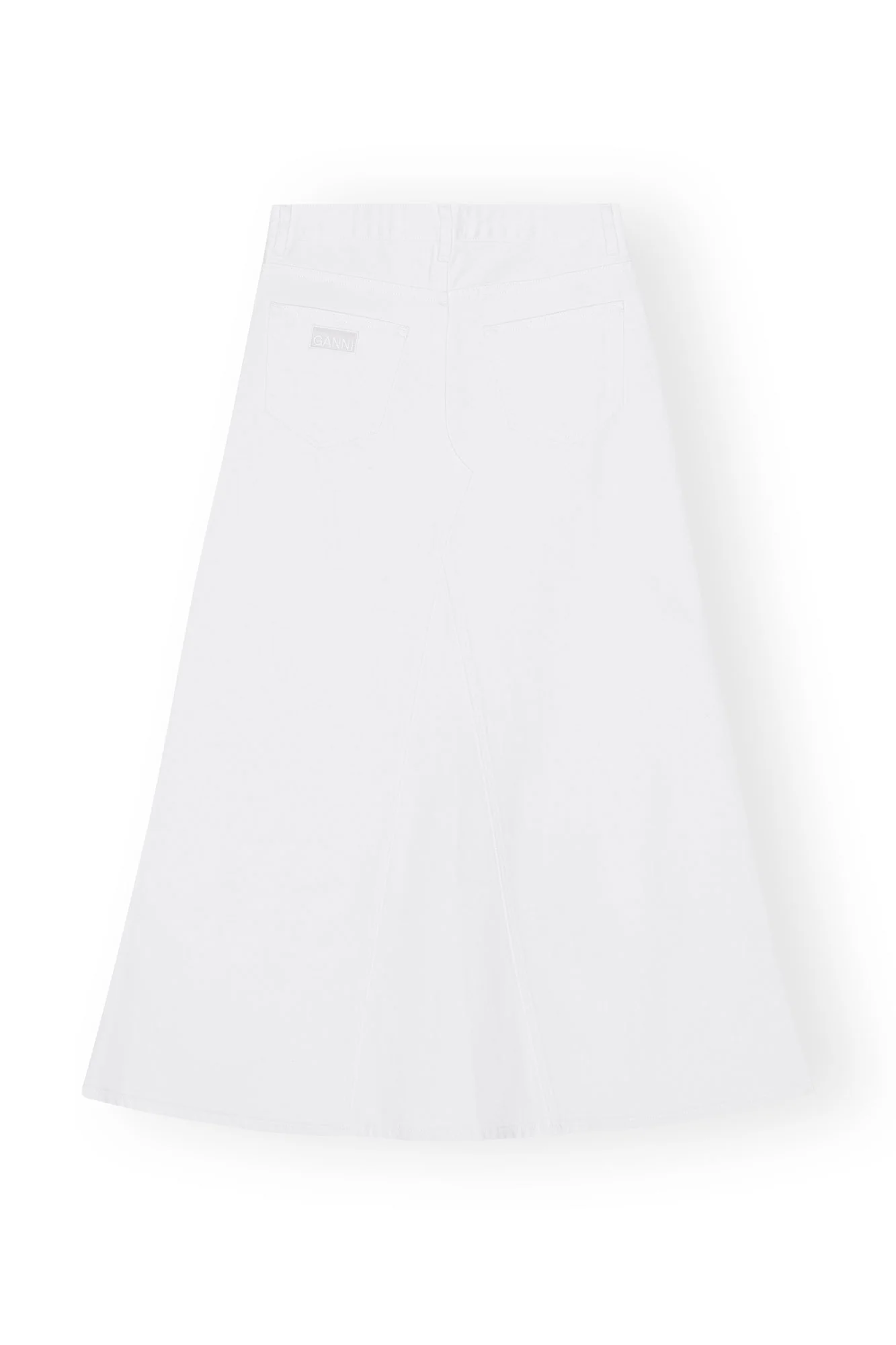 Denim Double Fly Maxi Skirt | Bright White - Image 2