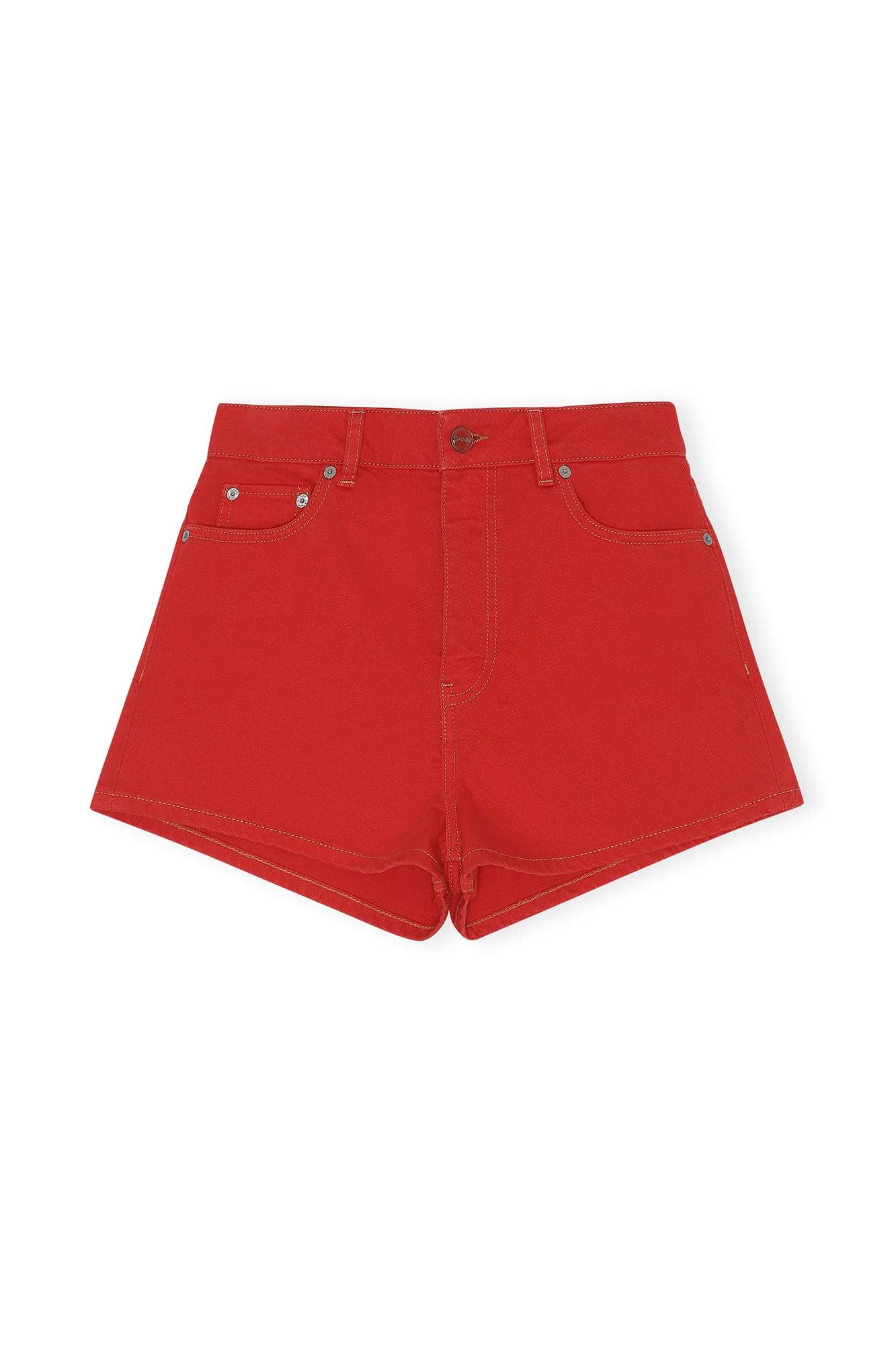 Denim Hotpant Shorts | Flame Scarlet