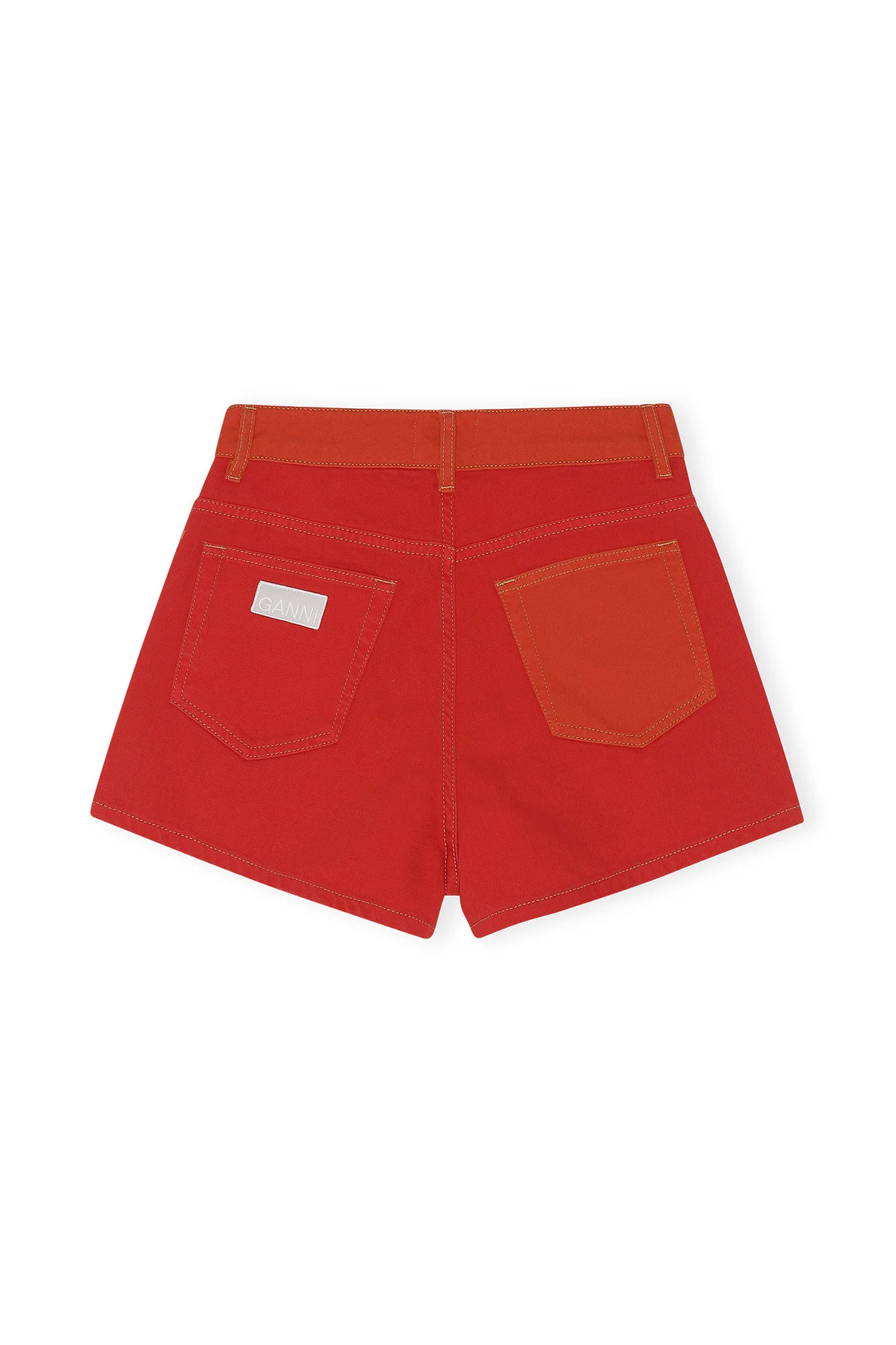 Denim Hotpant Shorts | Flame Scarlet - Image 2