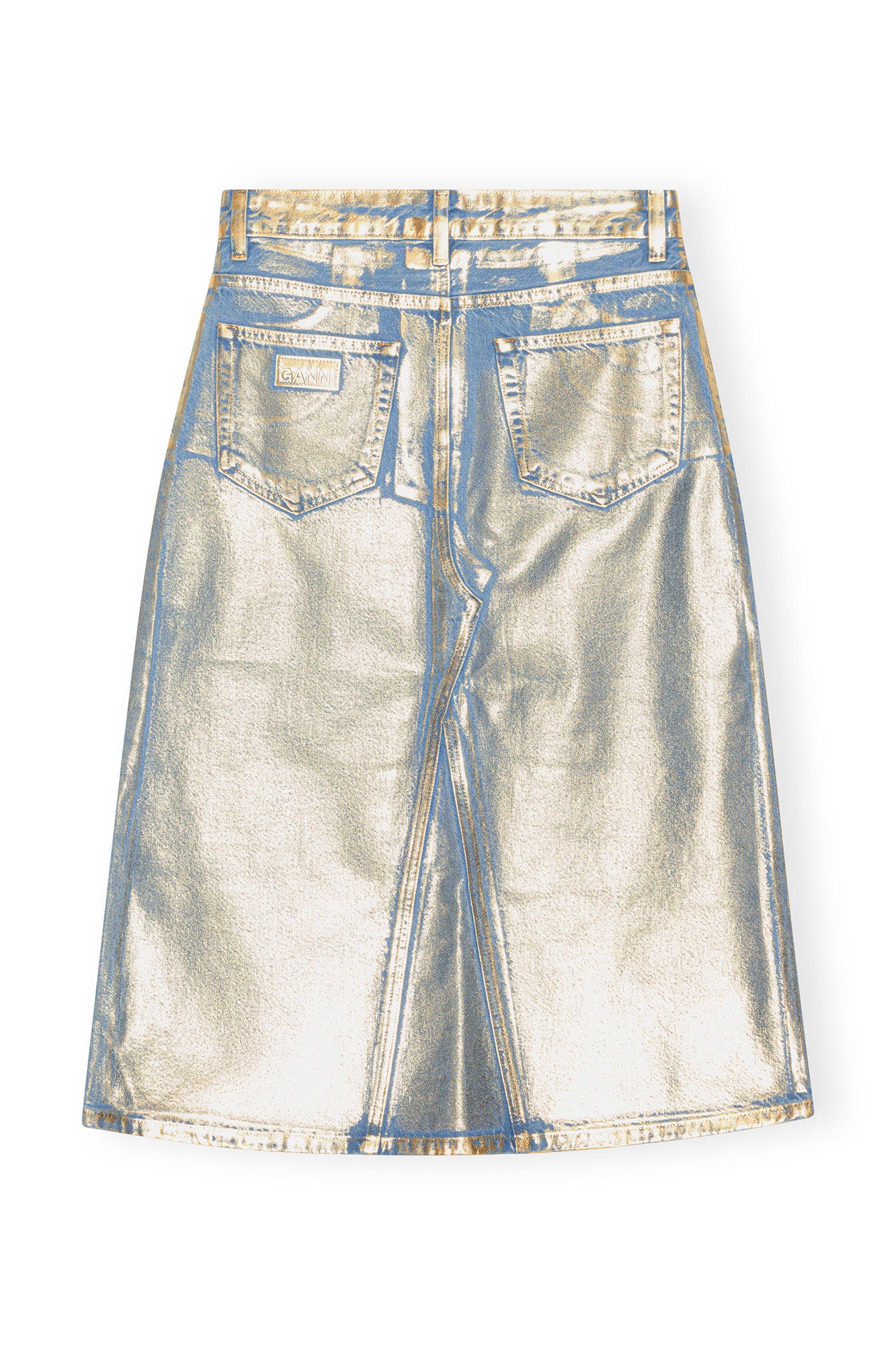 Denim Midi Skirt | Gold - Image 2
