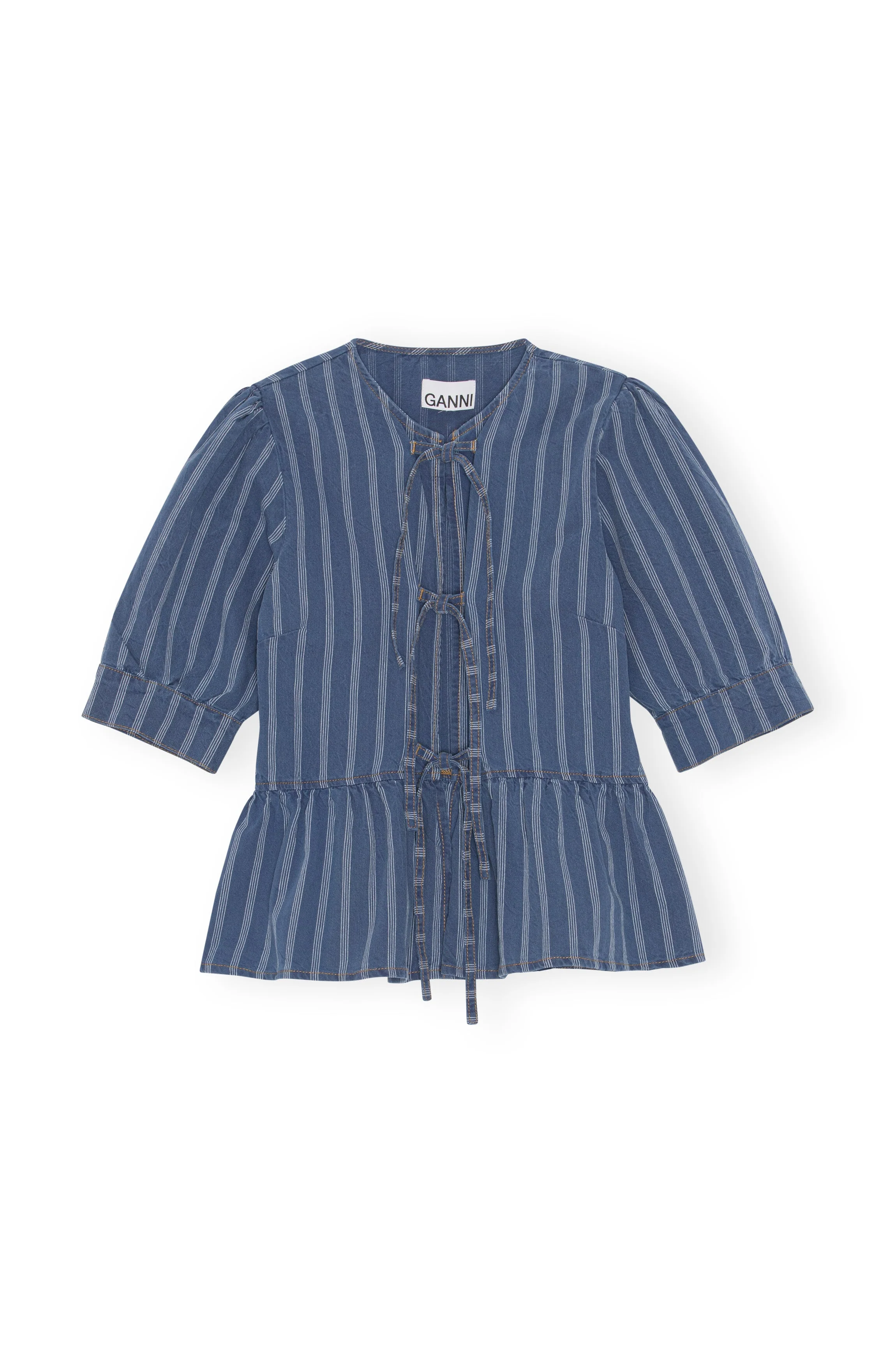 Denim Peplum Blouse | Tint Wash