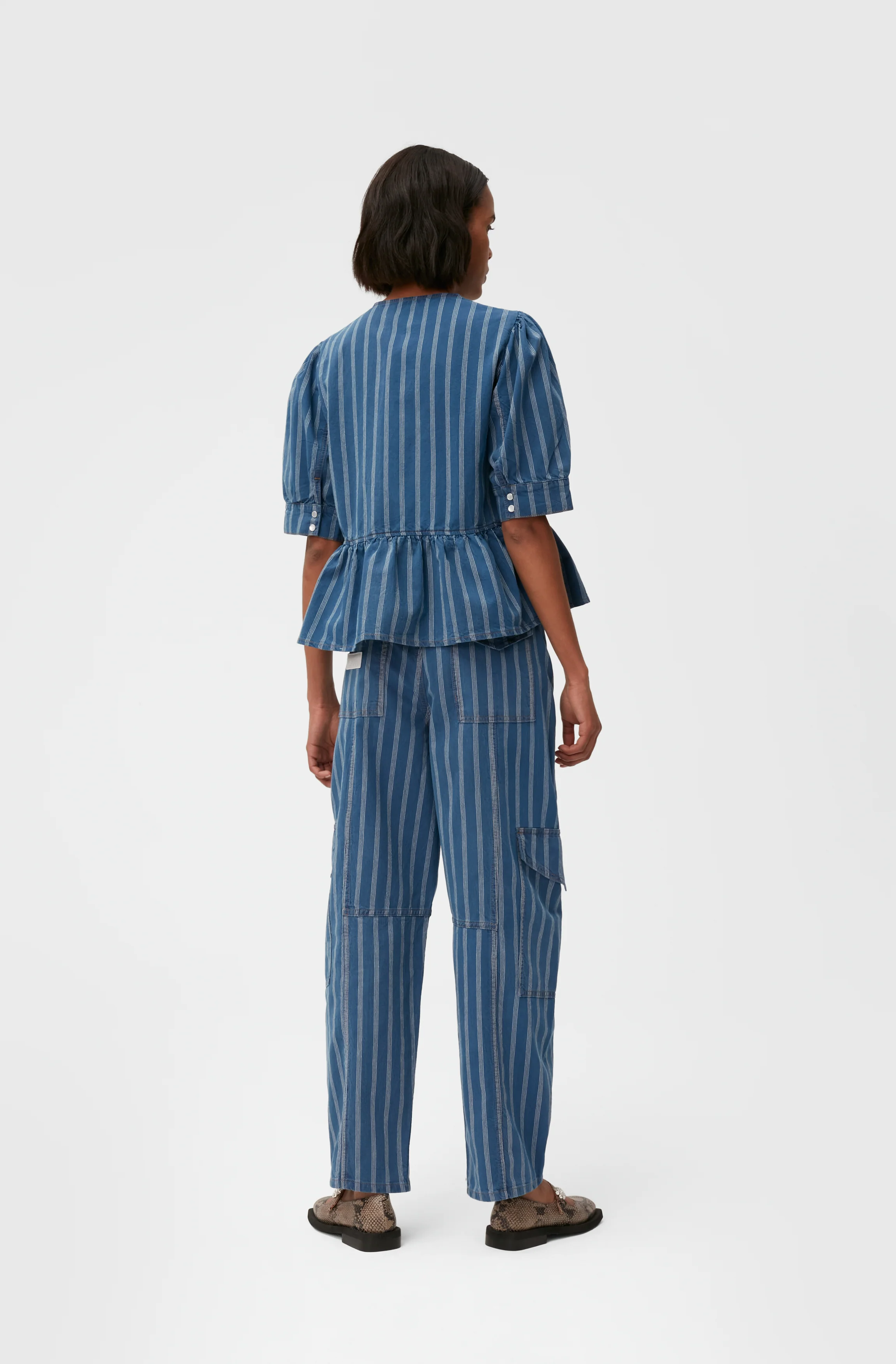 Denim Peplum Blouse | Tint Wash - Image 4