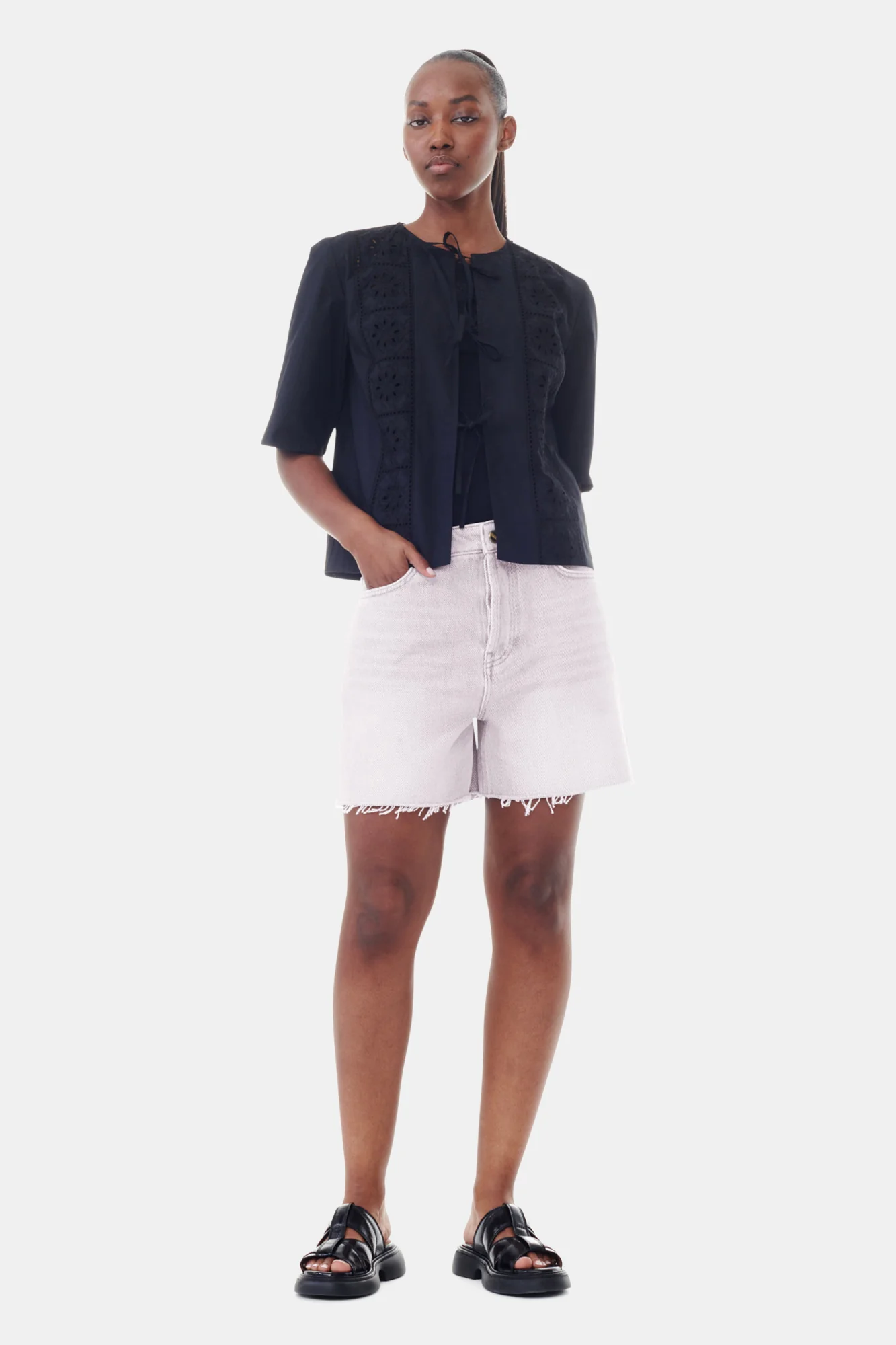 Denim Shorts | Mauve Chalk - Image 3