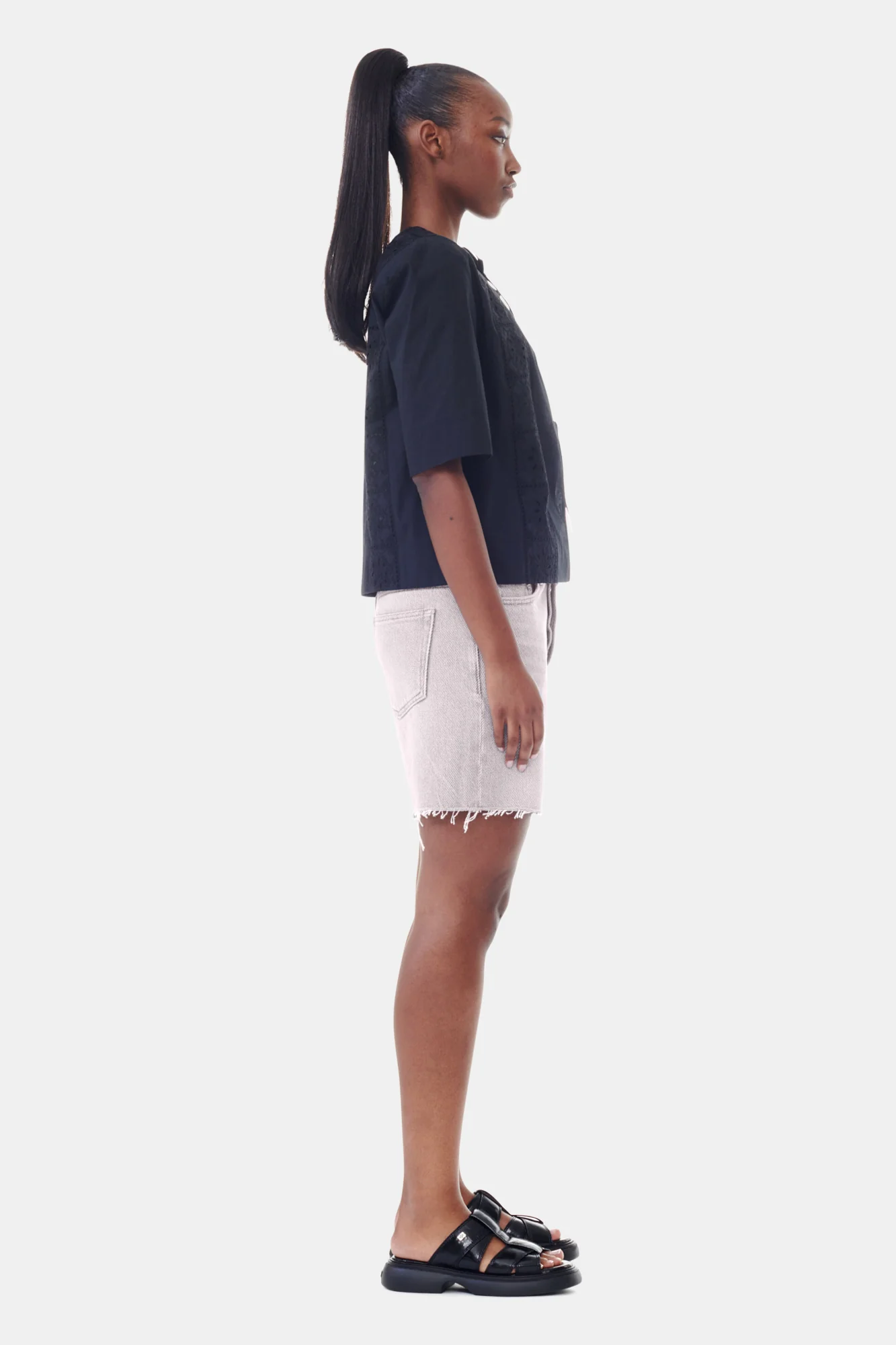 Denim Shorts | Mauve Chalk - Image 4