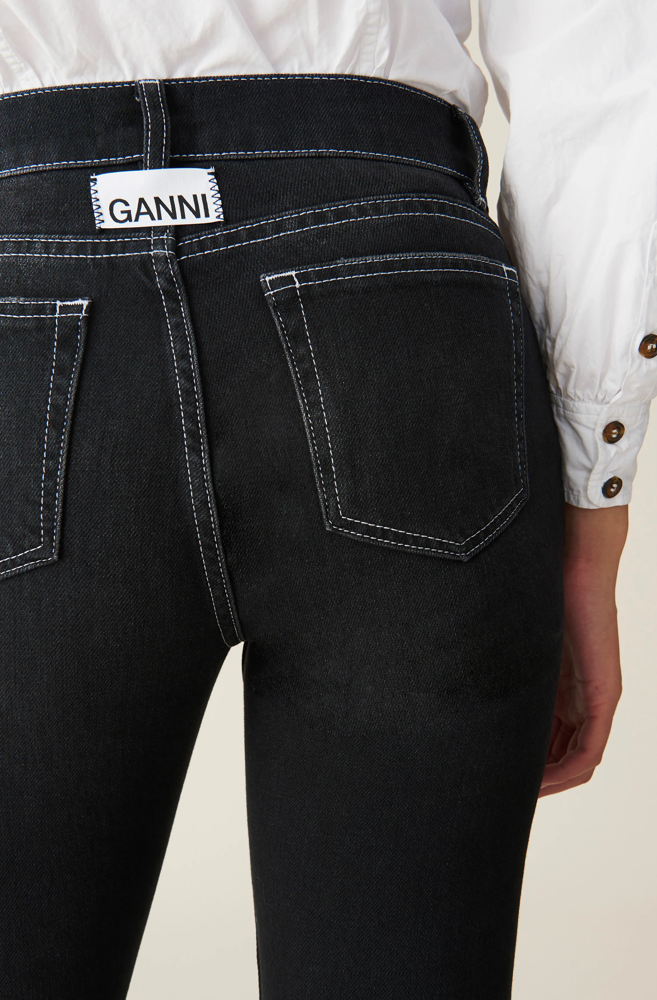 Denim Slit Jeans | Black Washed - Image 5