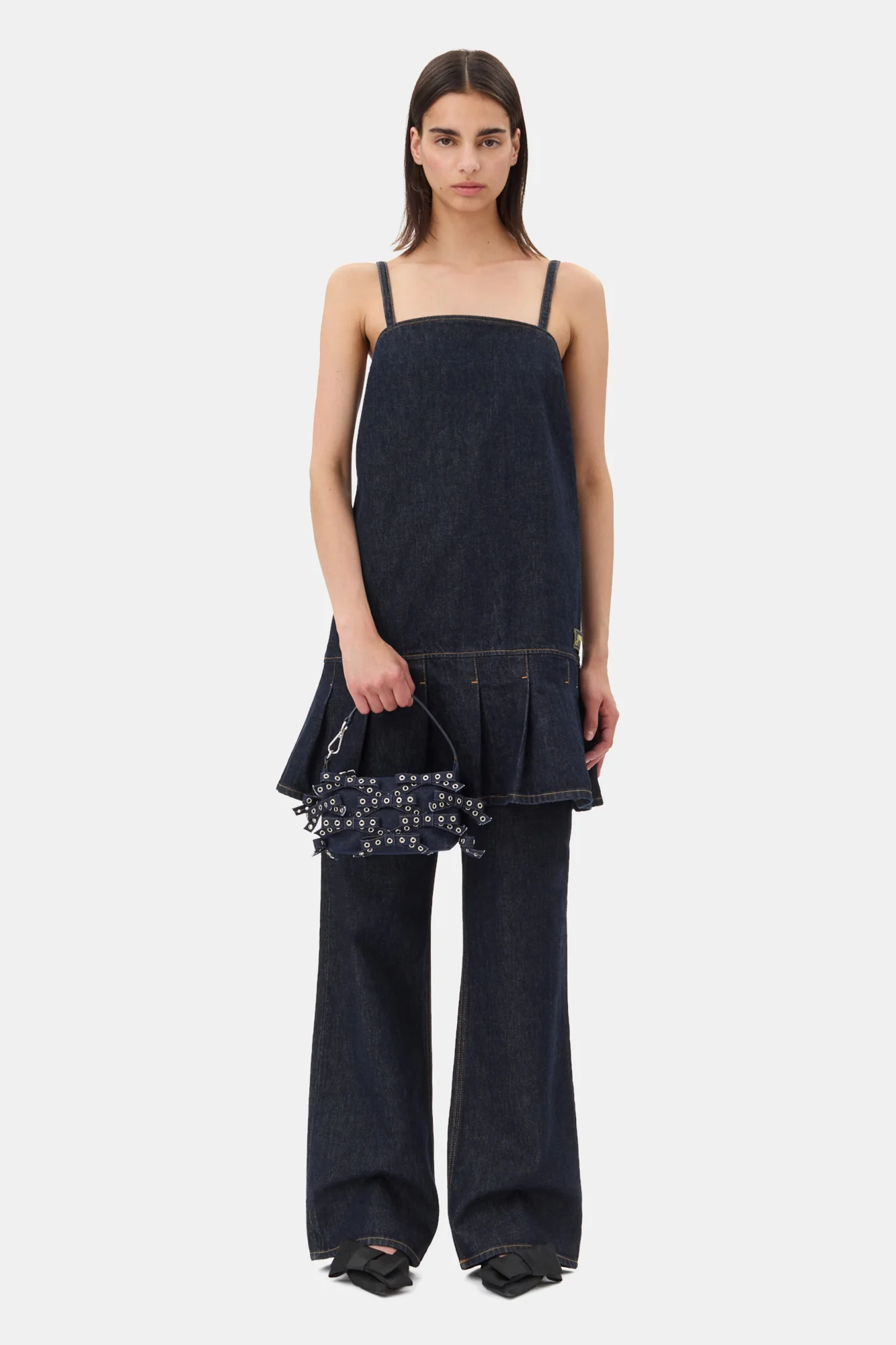 Denim Strap Mini Dress | Rinse - Image 3