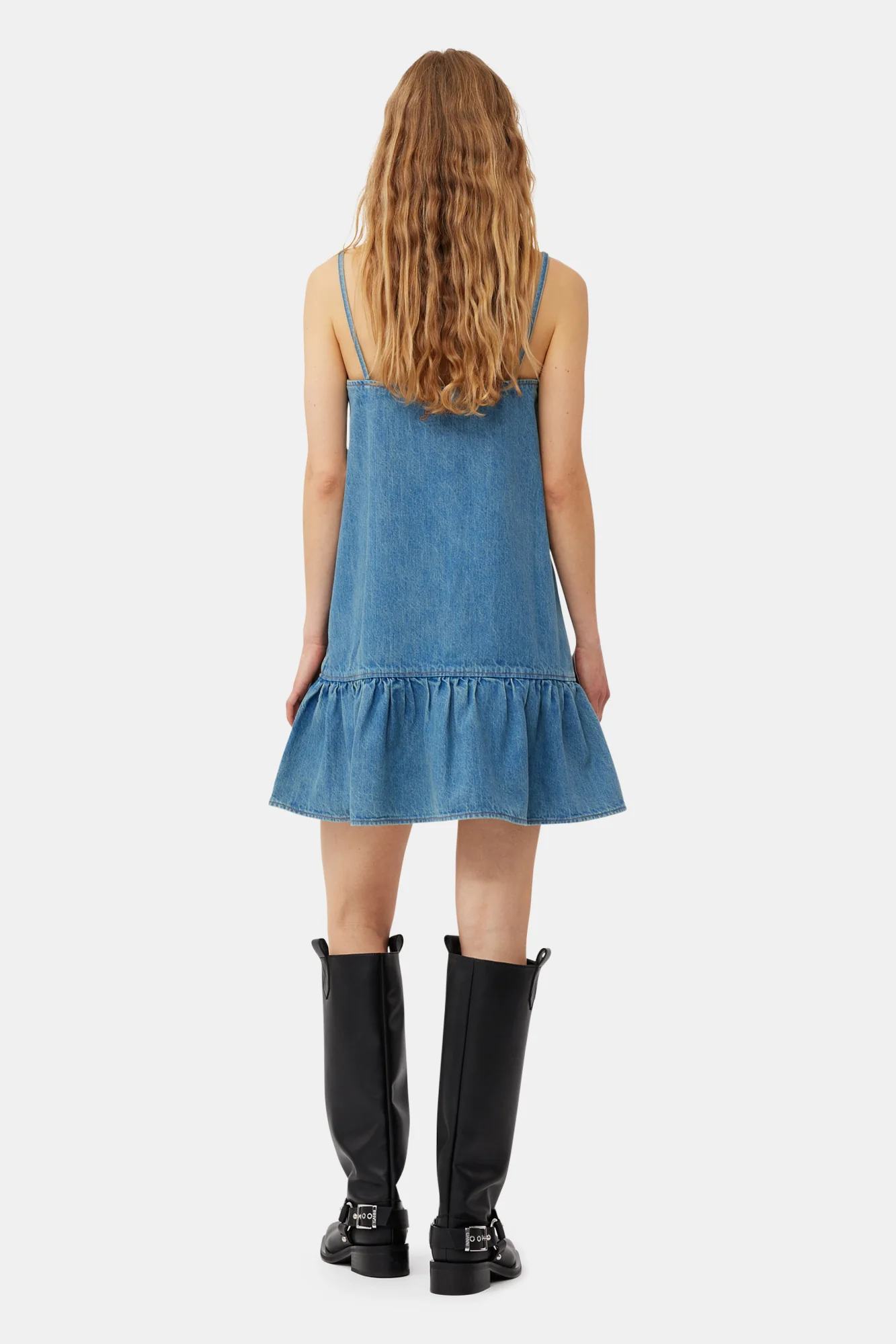 Denim Strap Mini Dress | Tint Wash - Image 10