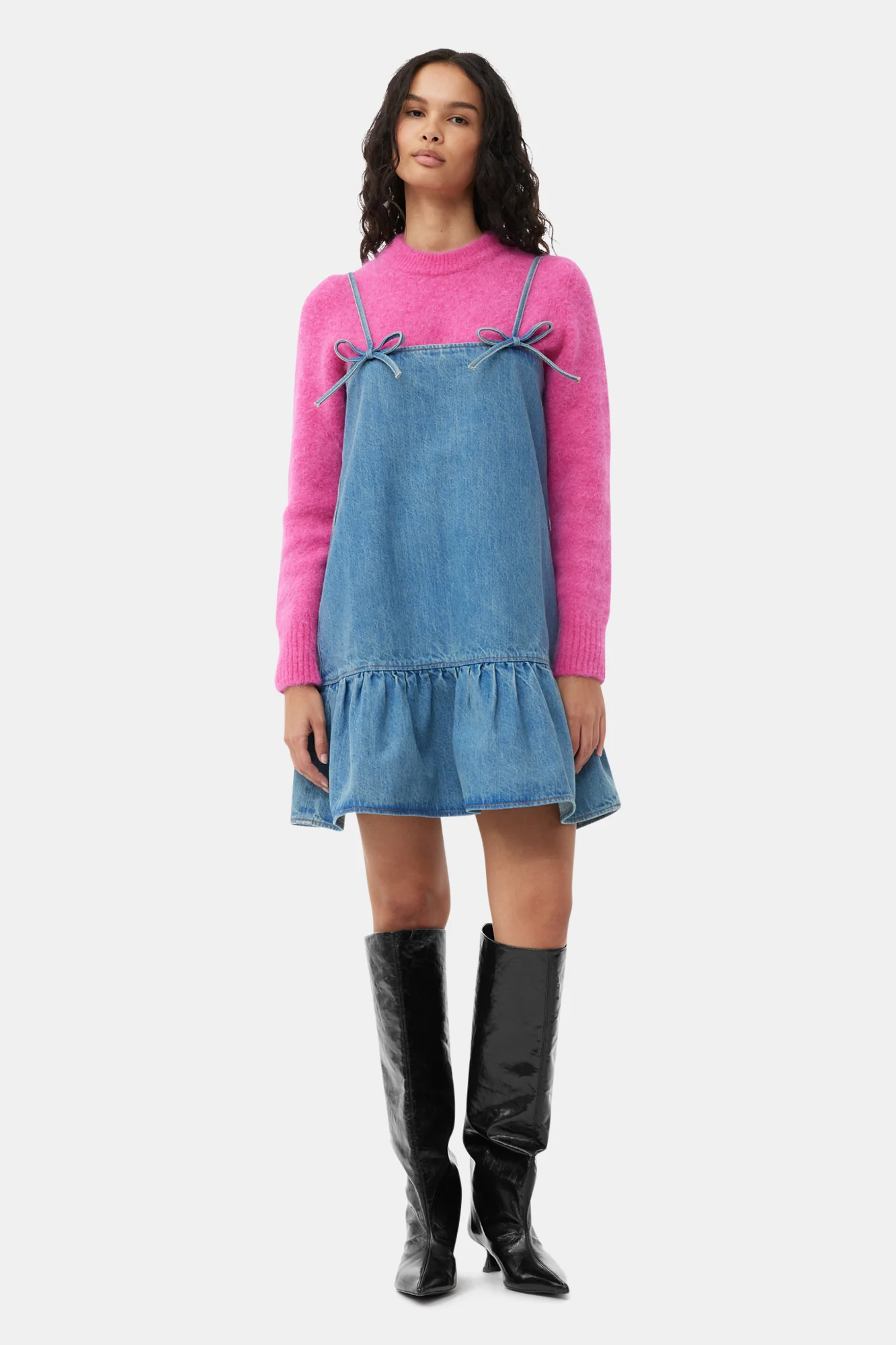 Denim Strap Mini Dress | Tint Wash - Image 5