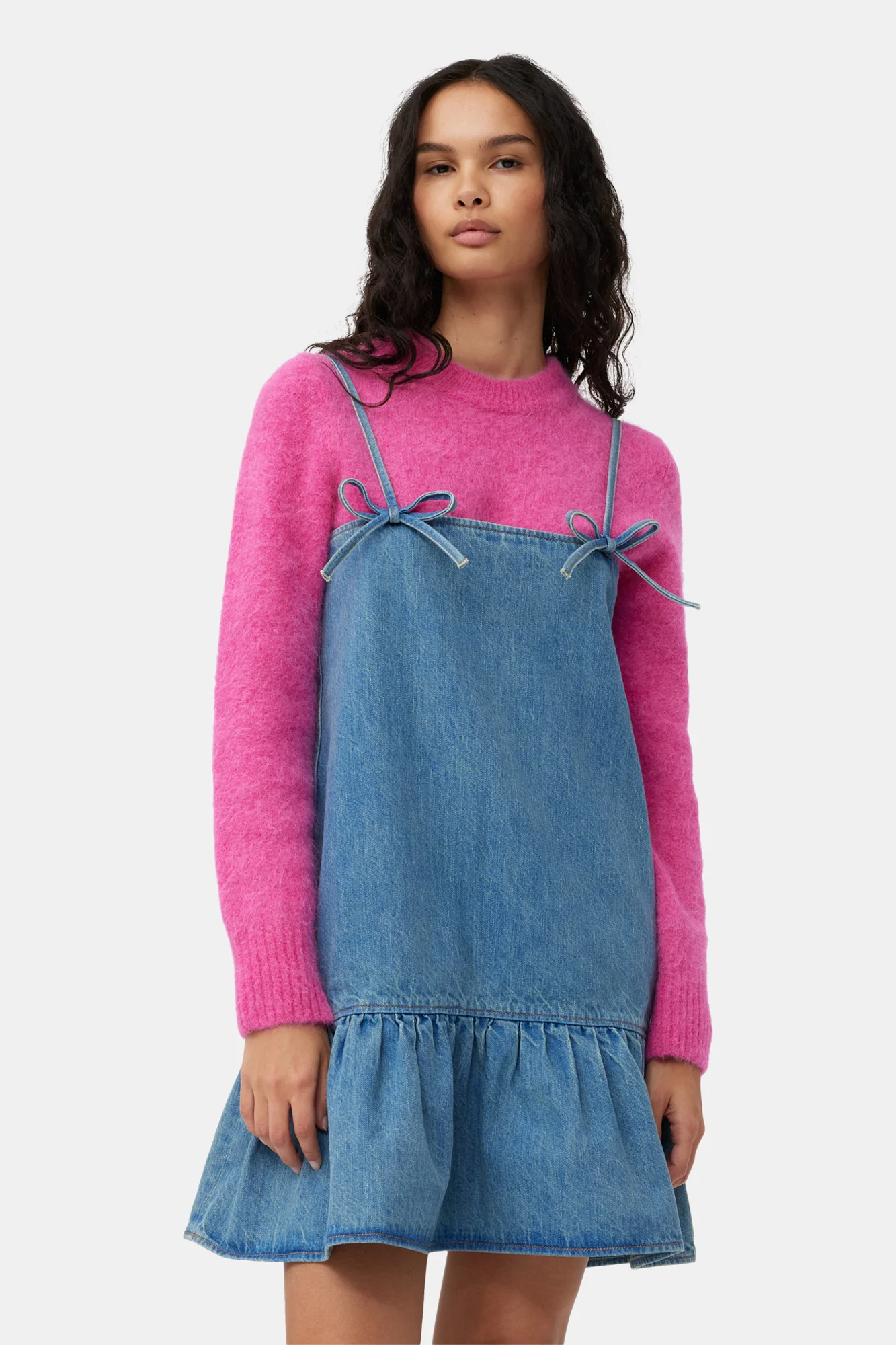 Denim Strap Mini Dress | Tint Wash - Image 6