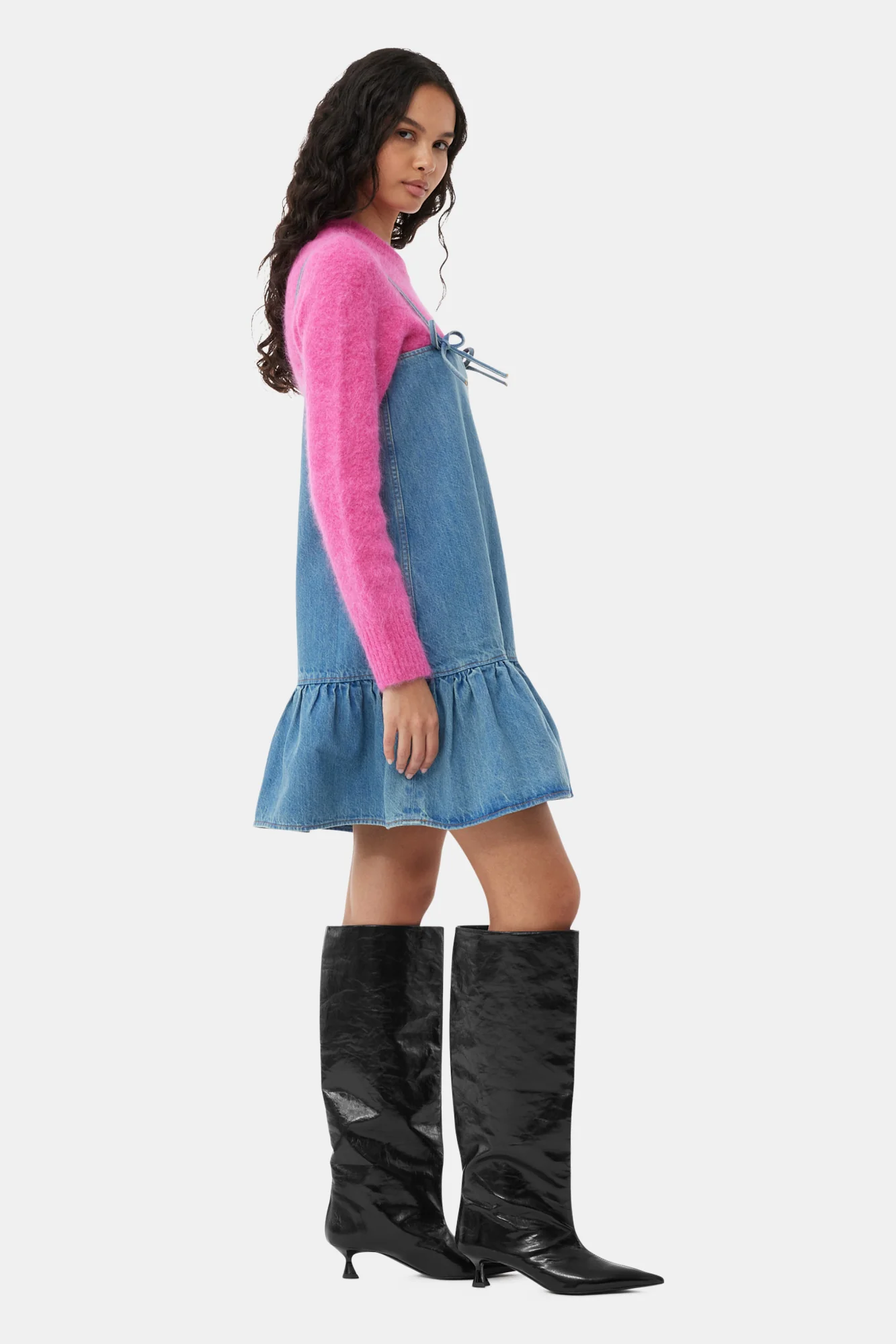 Denim Strap Mini Dress | Tint Wash - Image 7