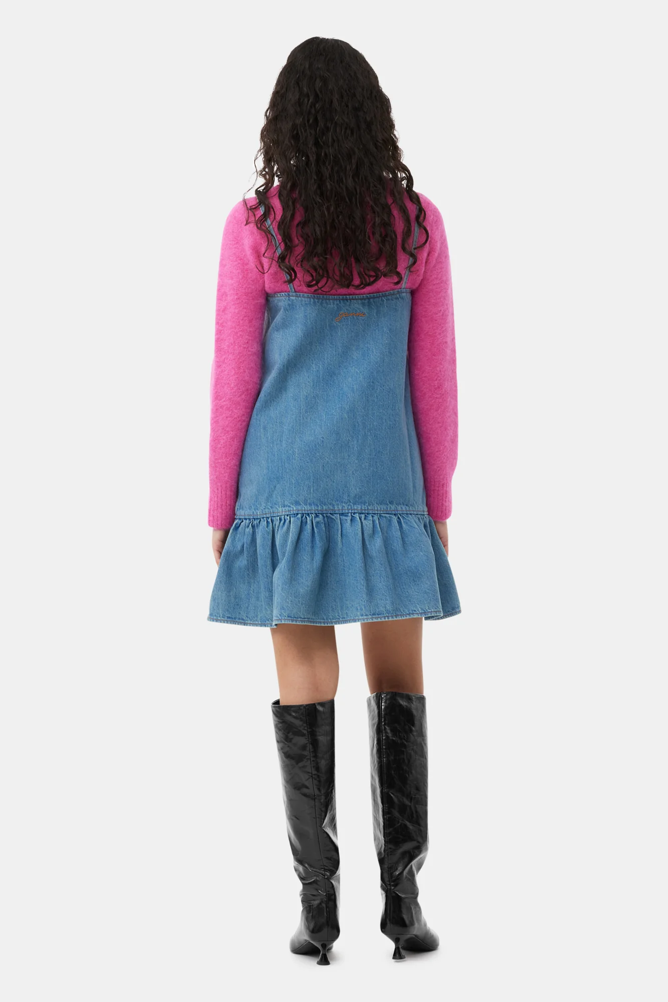 Denim Strap Mini Dress | Tint Wash - Image 8