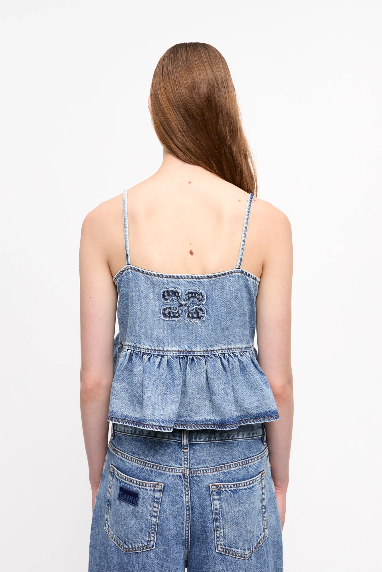 Denim Strap Top | Mid Blue Stone - Image 4