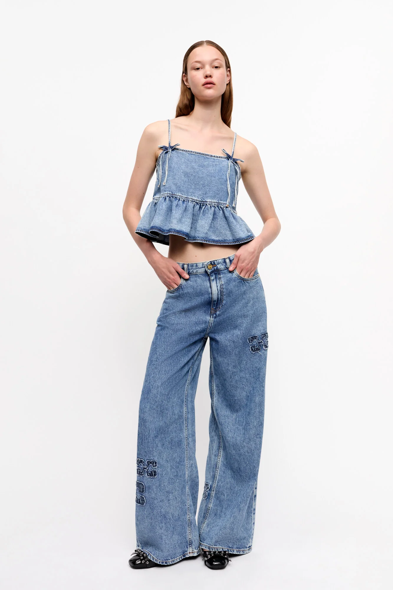 Denim Strap Top | Mid Blue Stone - Image 5