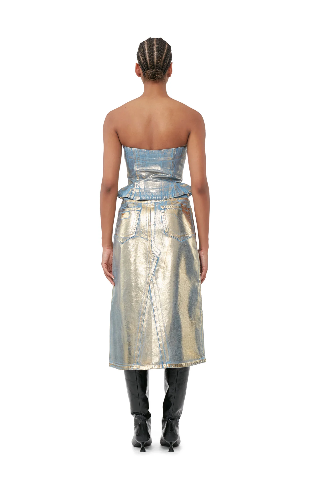 Denim Top | Gold - Image 4