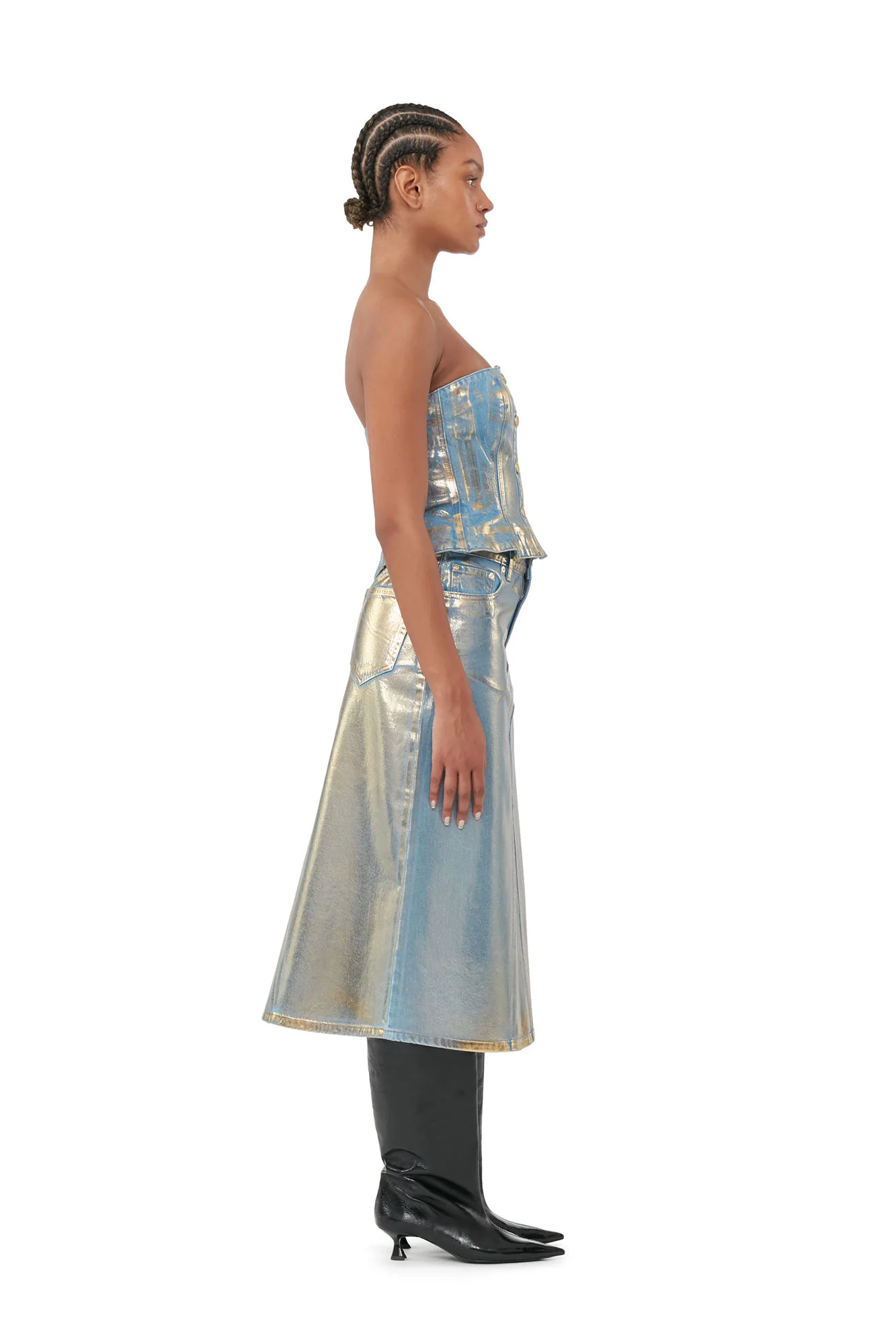 Denim Top | Gold - Image 5