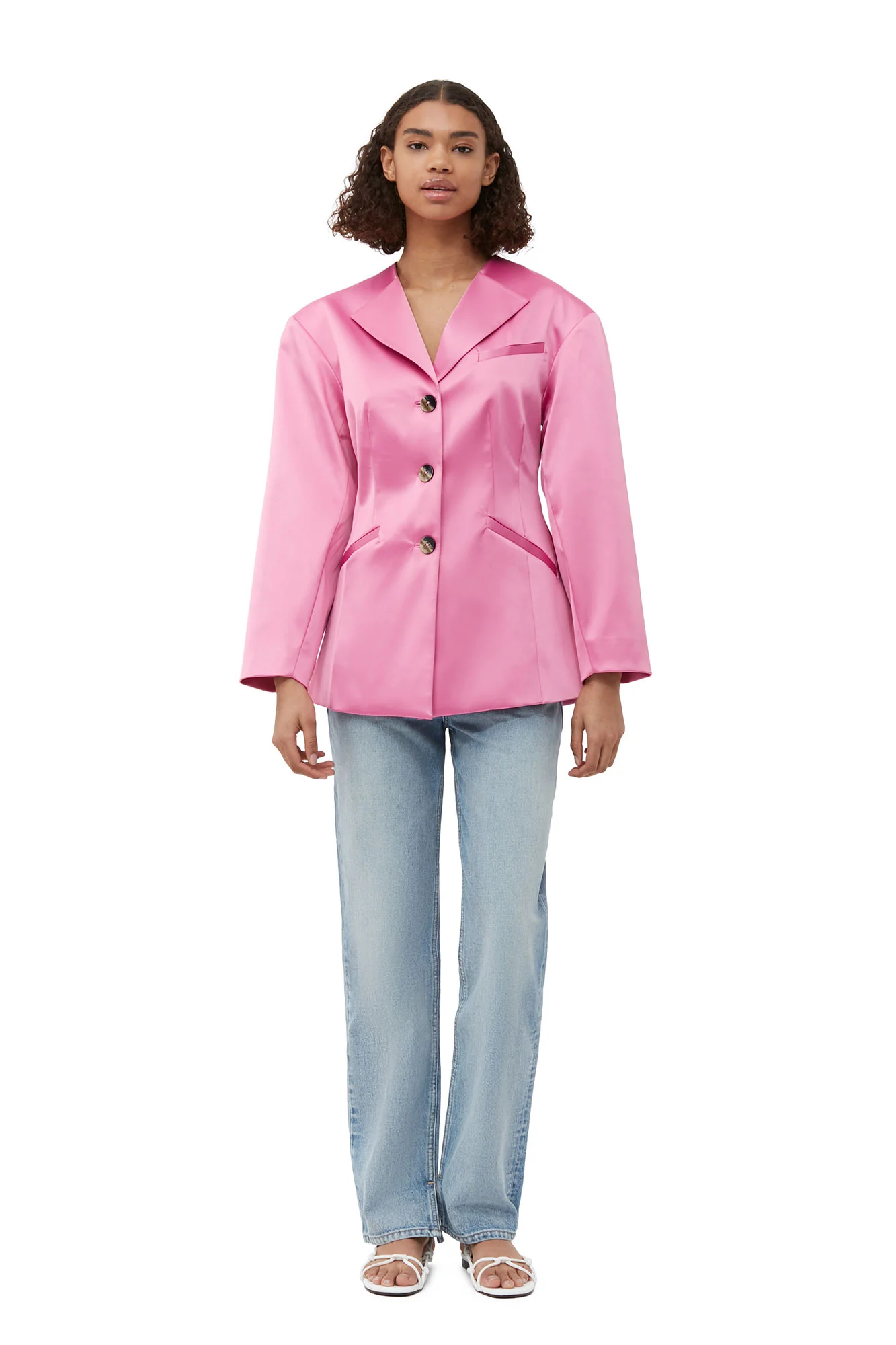 Double Satin Fitted Blazer | Wild Orchid - Image 3