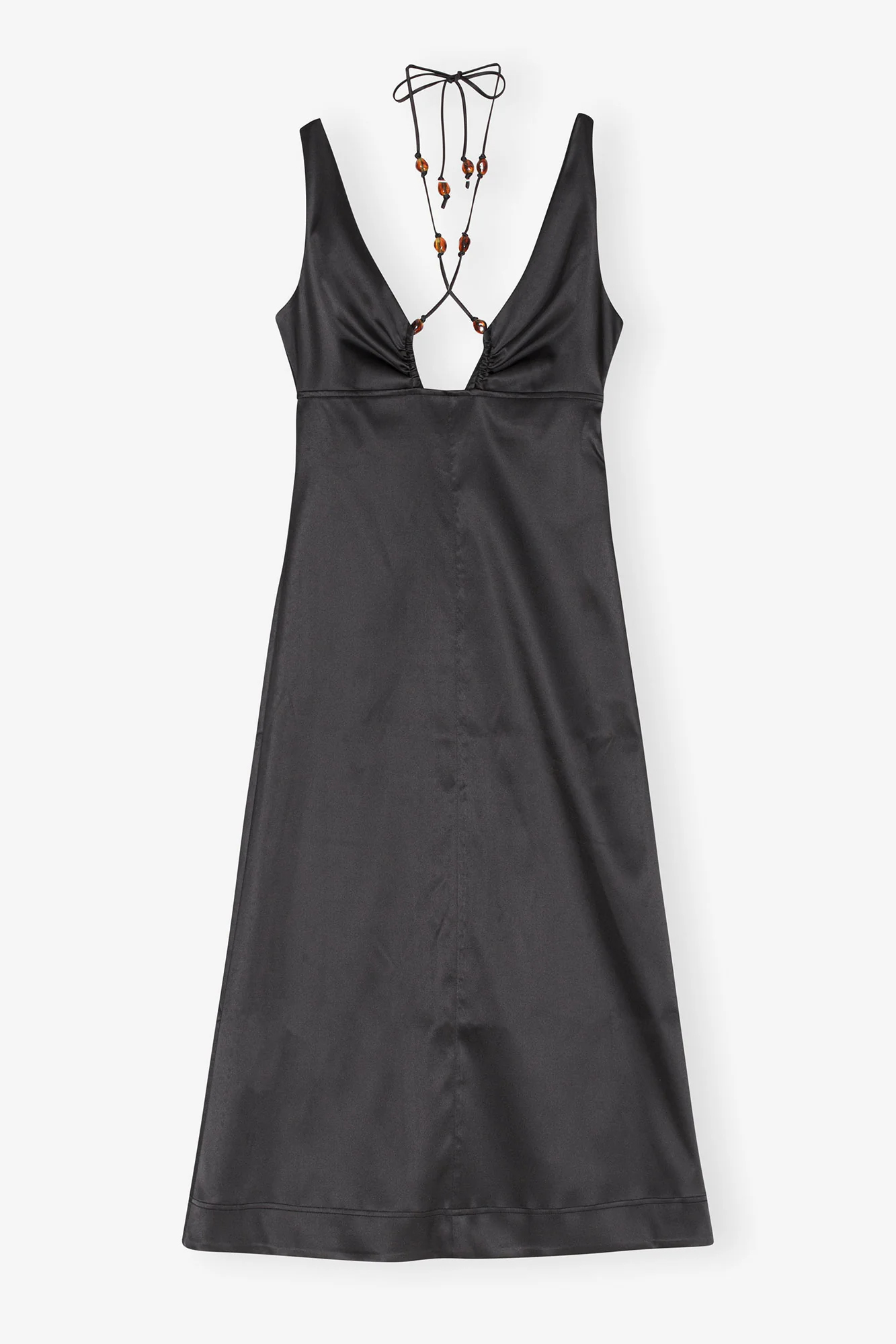 Double Satin Halter-Neck Dress | Black - Image 2