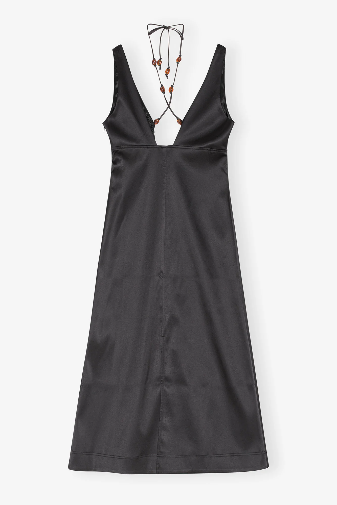 Double Satin Halter-Neck Dress | Black - Image 4
