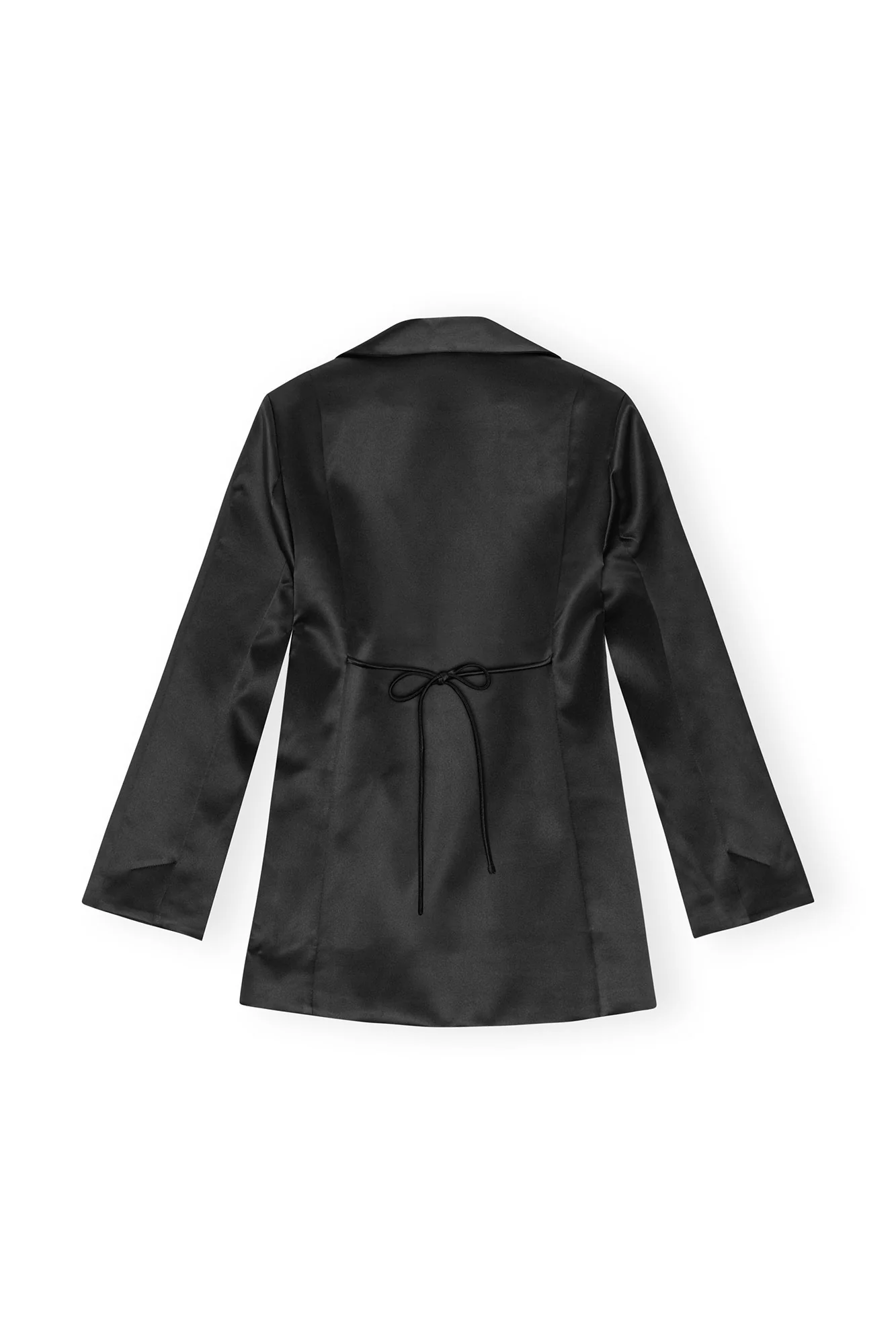 Double Satin Tiestring Blazer | Black - Image 2