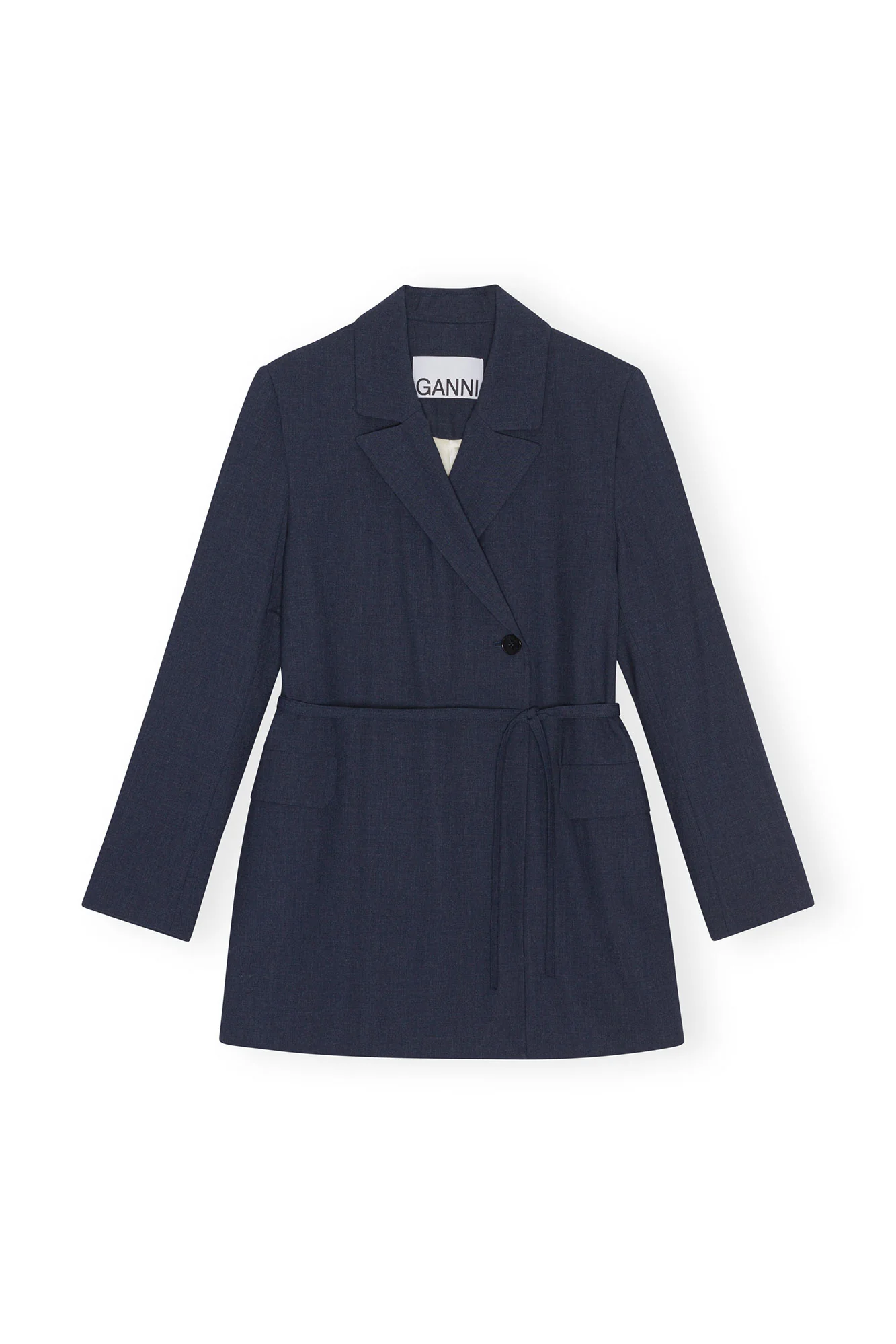 Drapey Melange Blazer | Sky Captain