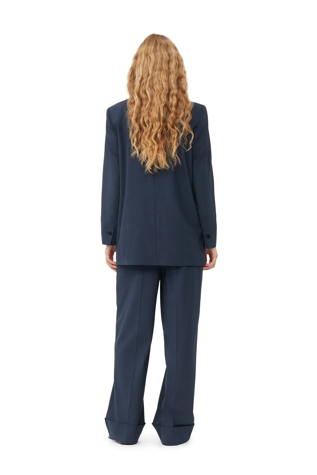 Drapey Melange Blazer | Sky Captain - Image 5