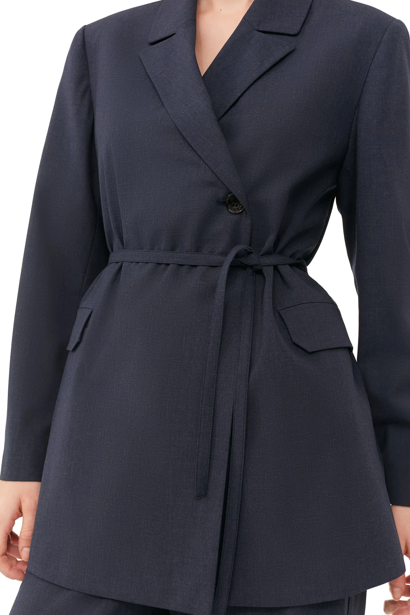 Drapey Melange Blazer | Sky Captain - Image 6