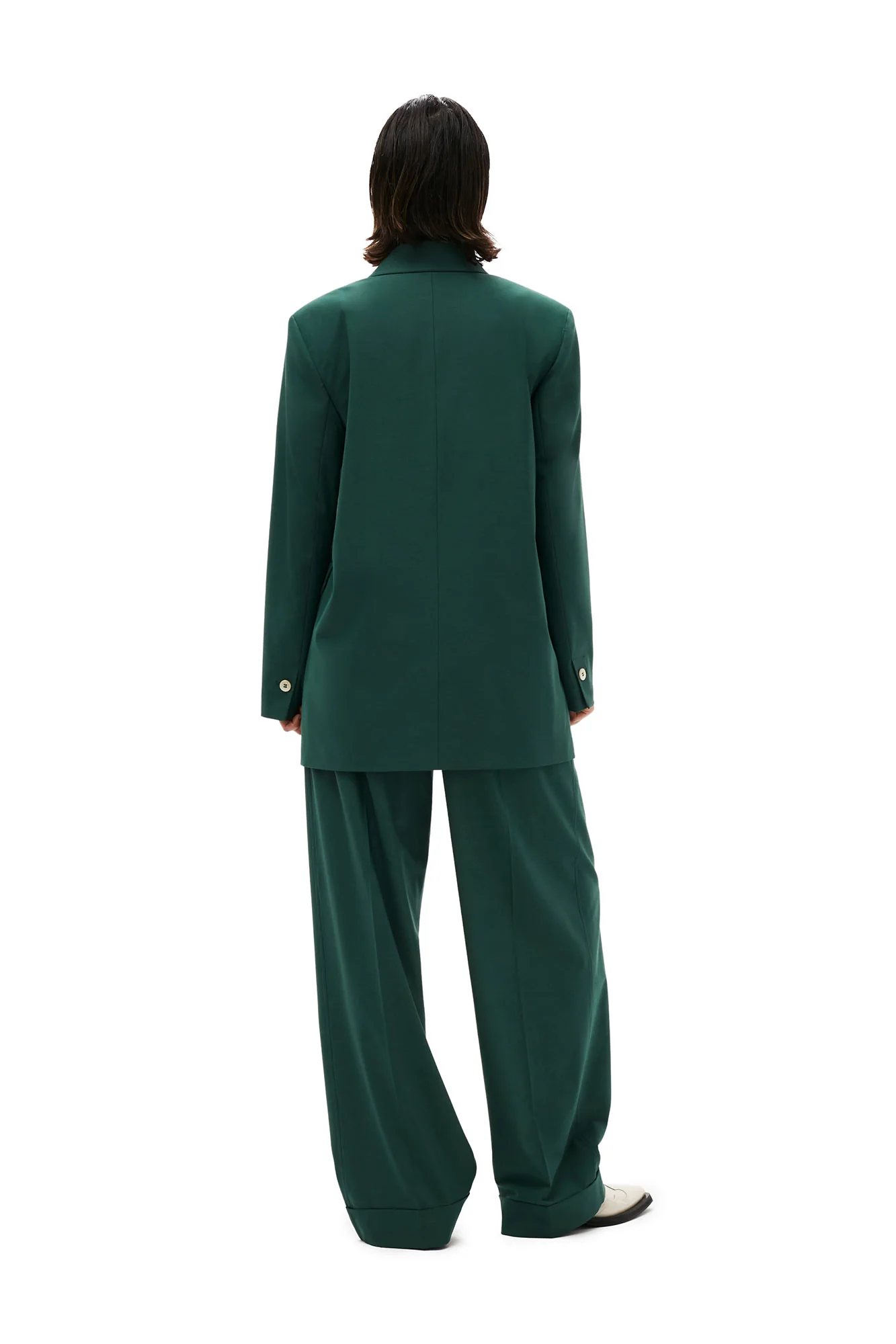 Drapey Melange Blazer | Trekking Green - Image 4