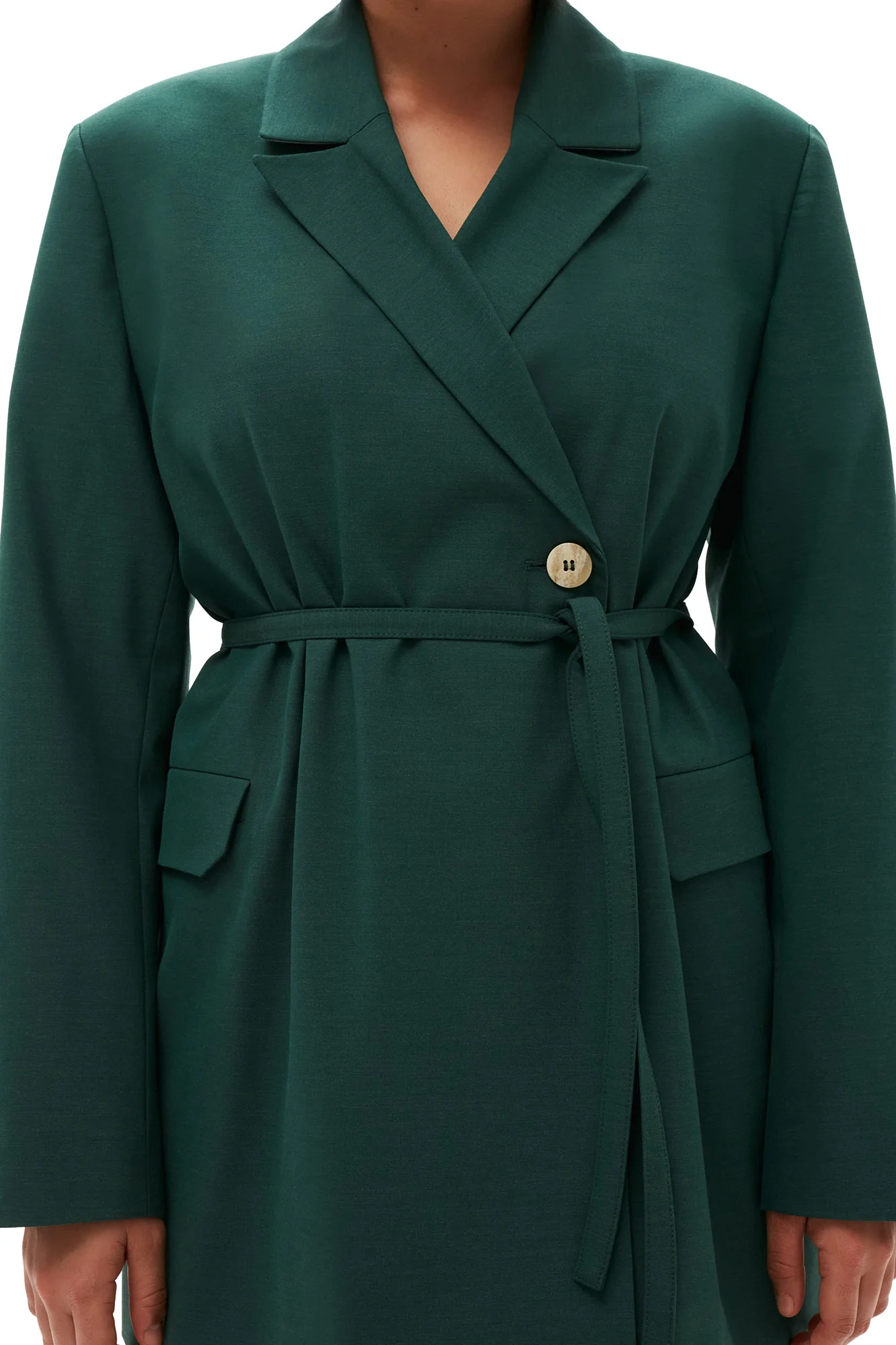 Drapey Melange Blazer | Trekking Green - Image 6