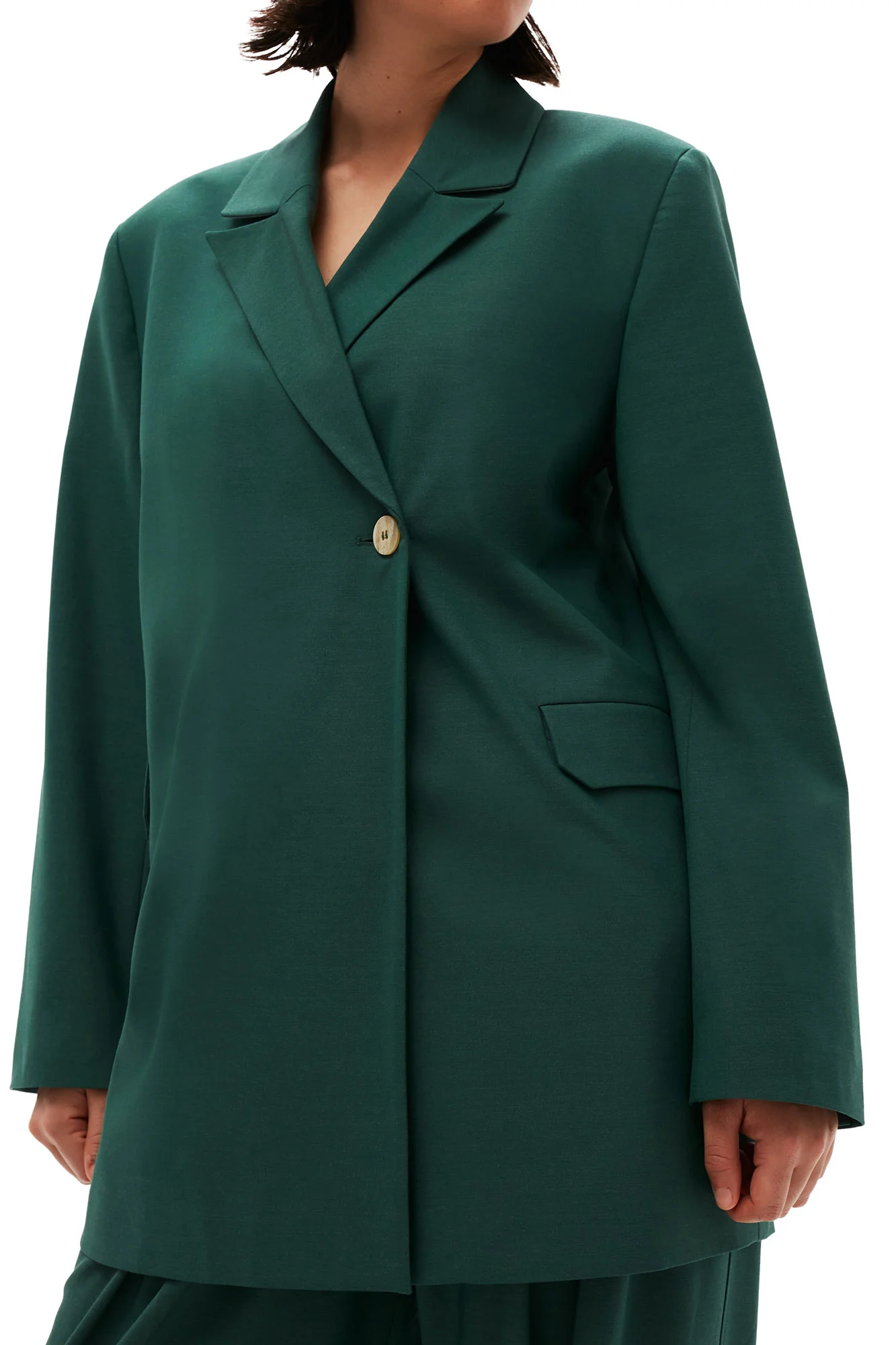 Drapey Melange Blazer | Trekking Green - Image 7
