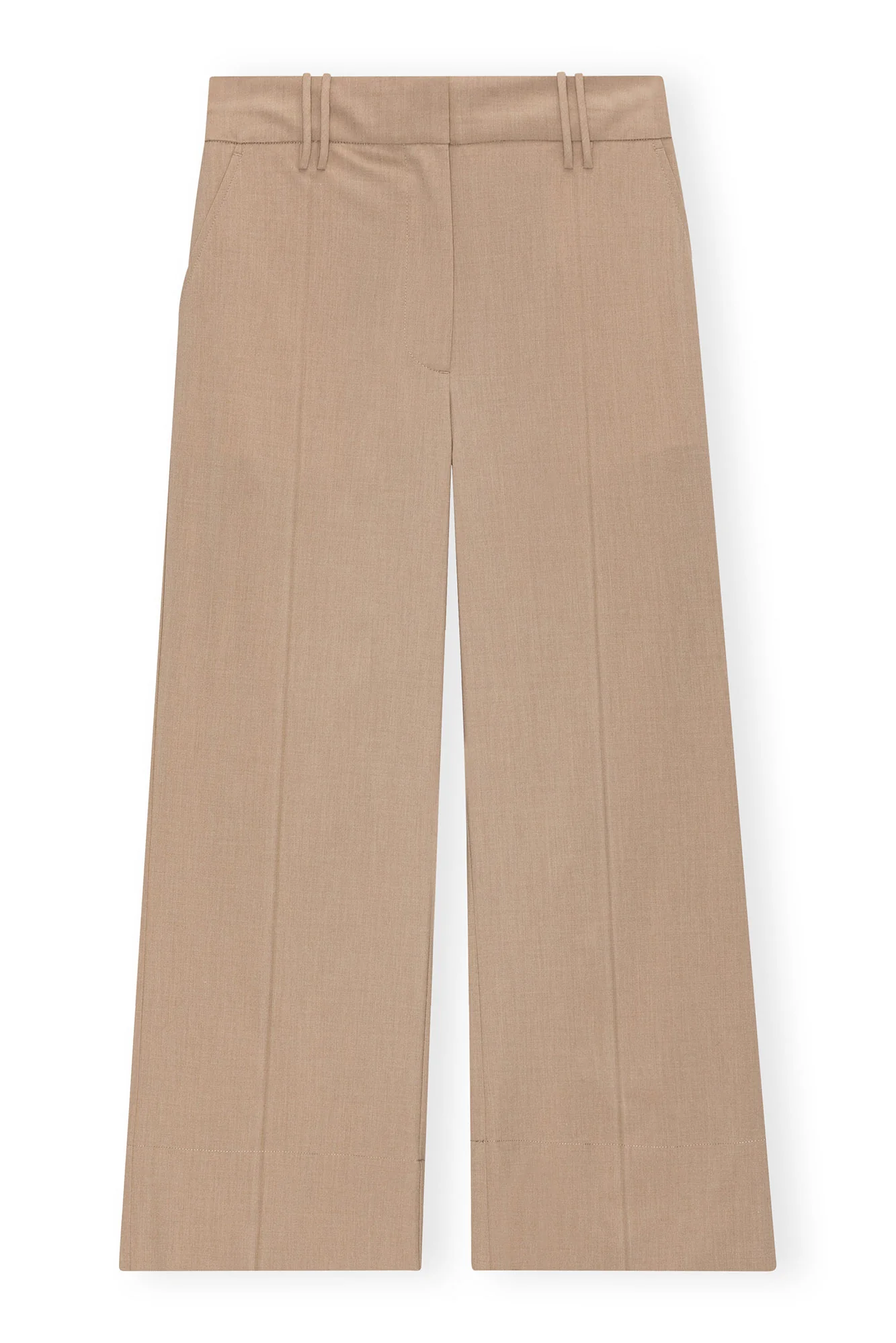 Drapey Melange Cropped Trousers | Safari