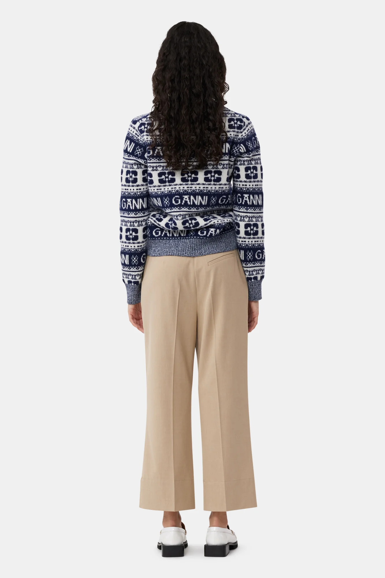 Drapey Melange Cropped Trousers | Safari - Image 4