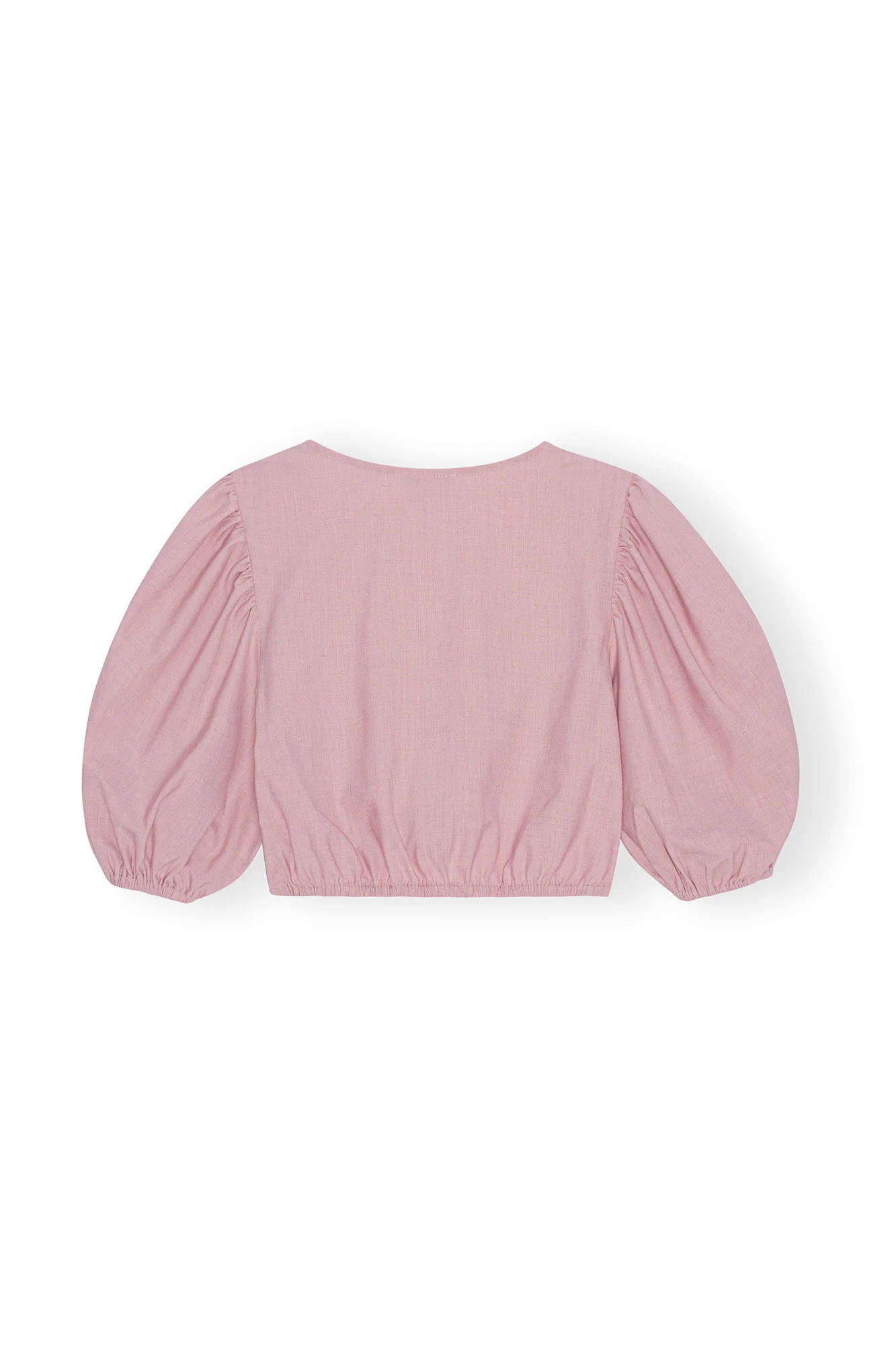 Drapey Melange Cropped Zipper Blouse | Pink Tulle - Image 2