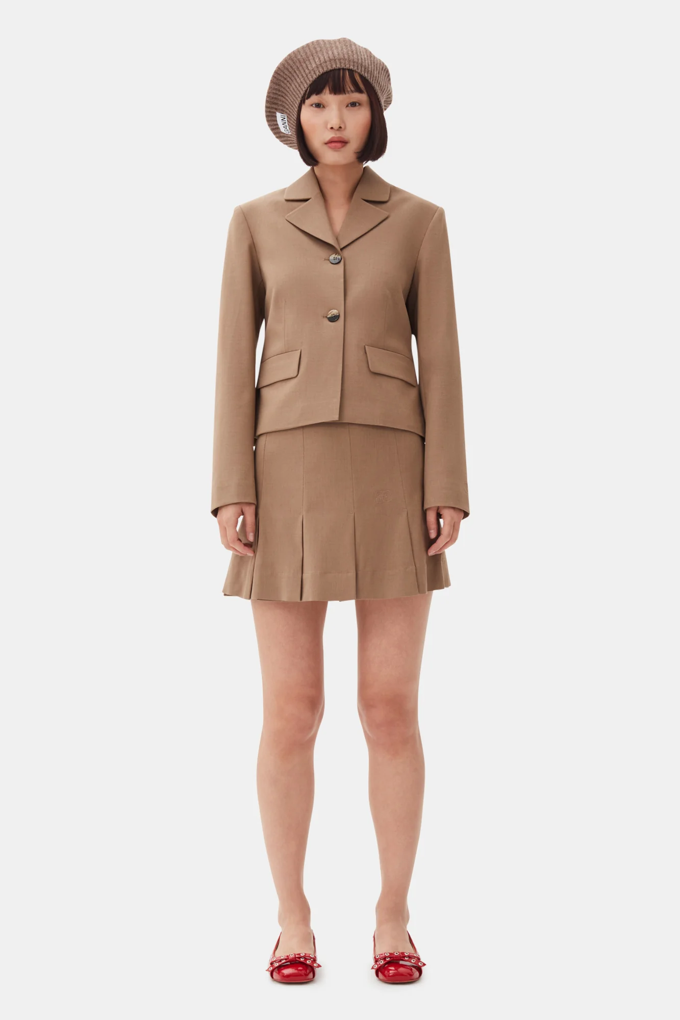 Drapey Melange Fitted Blazer | Tiger's Eye - Image 4