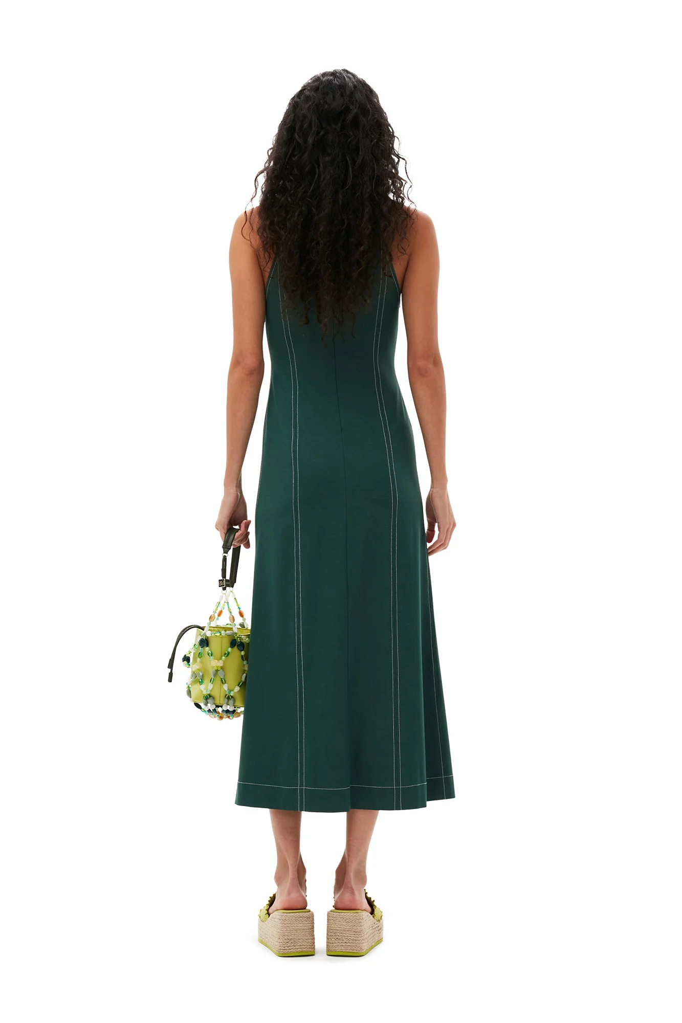 Drapey Melange Maxi Dress | Trekking Green - Image 4