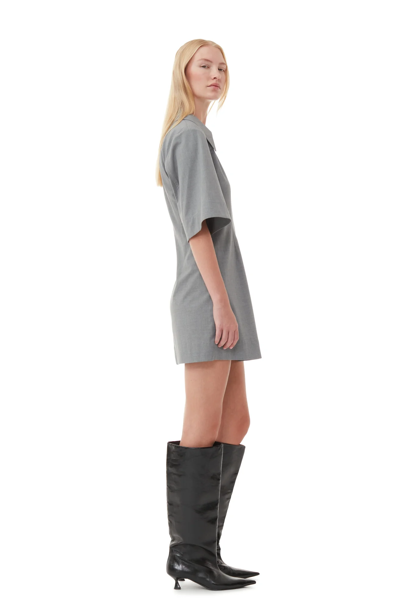 Drapey Melange Mini Dress | Paloma Melange - Image 7