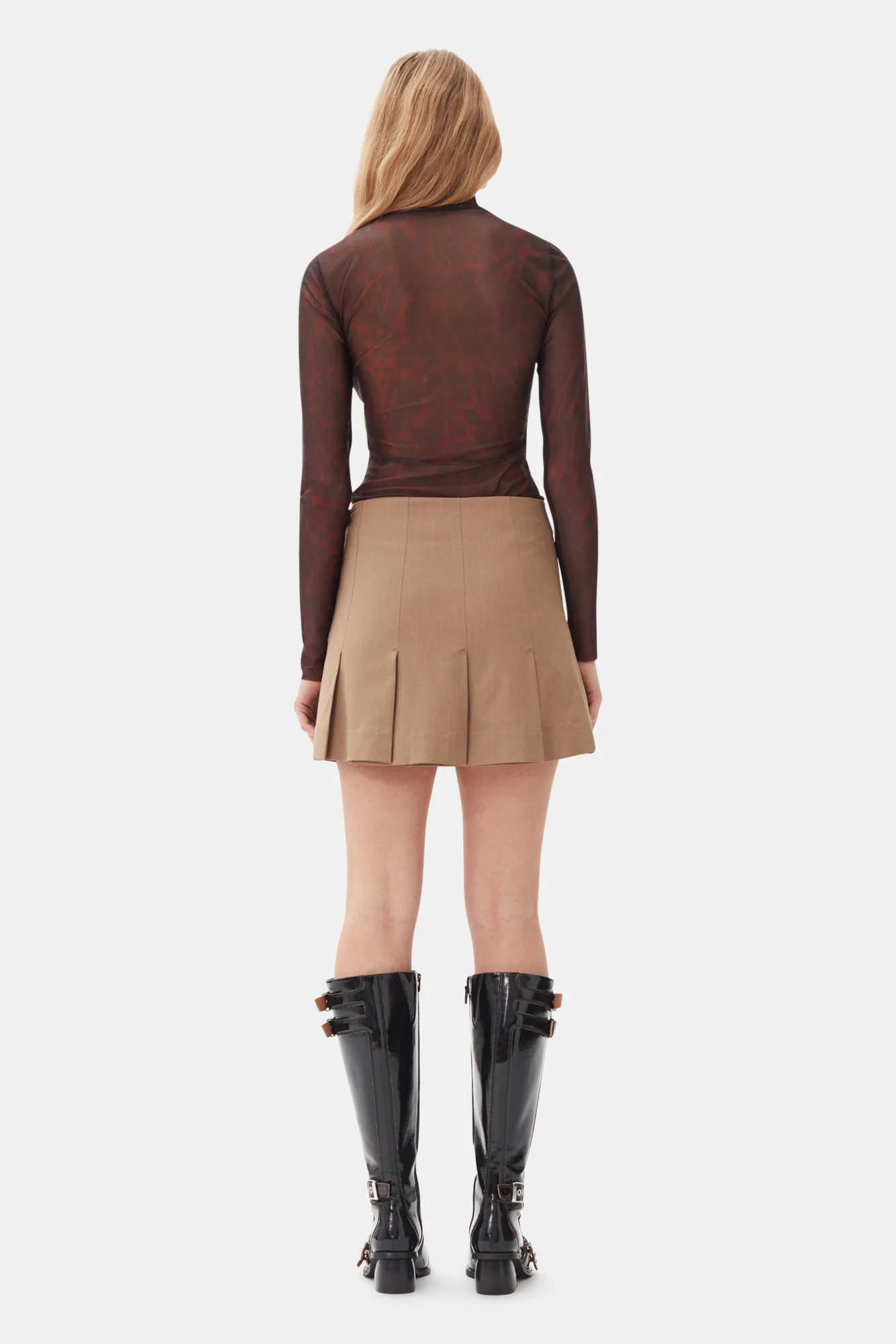 Drapey Melange Mini Skirt | Tiger's Eye - Image 5