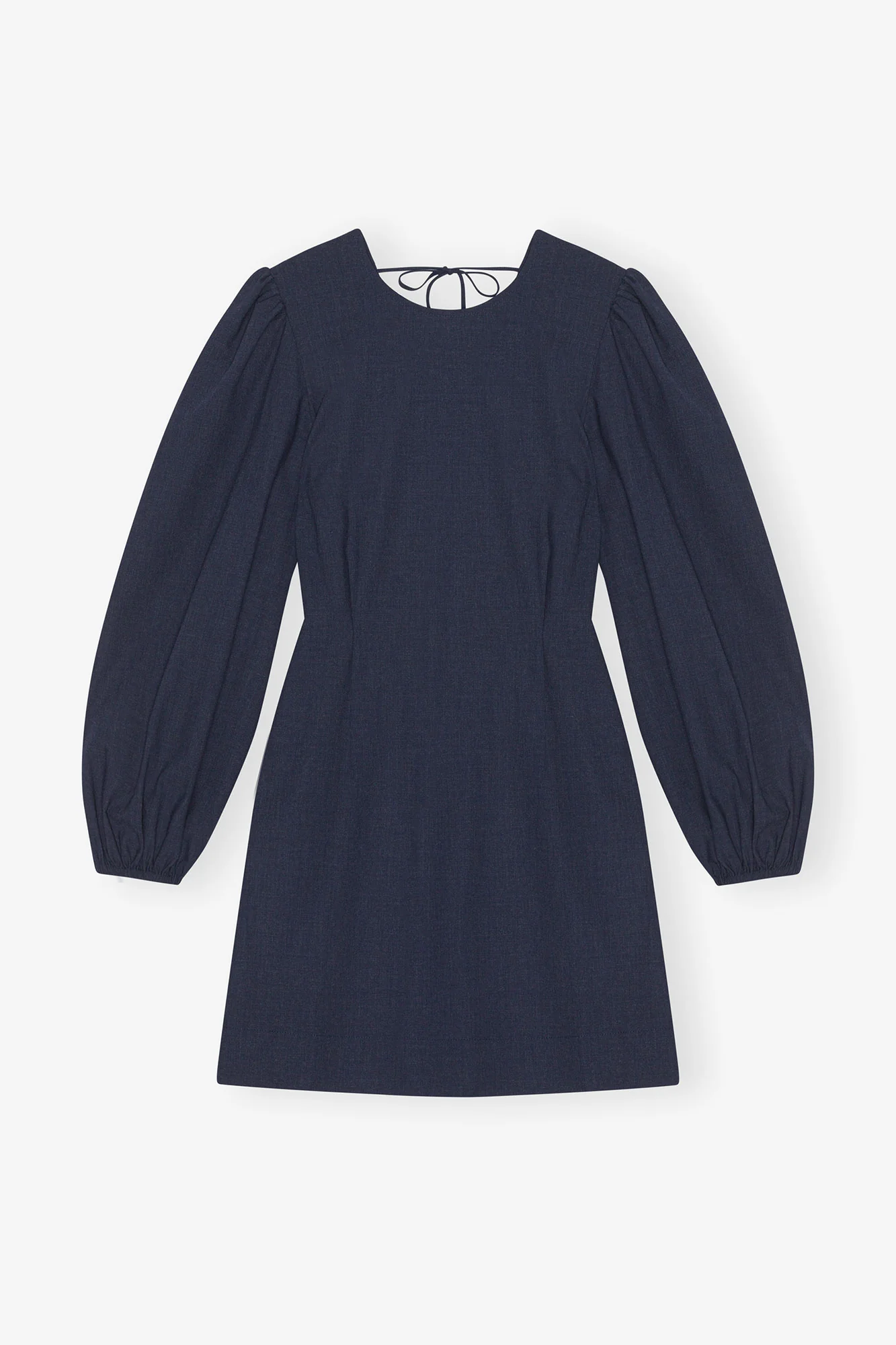Drapey Melange Open Back Mini Dress | Sky Captain - Image 2