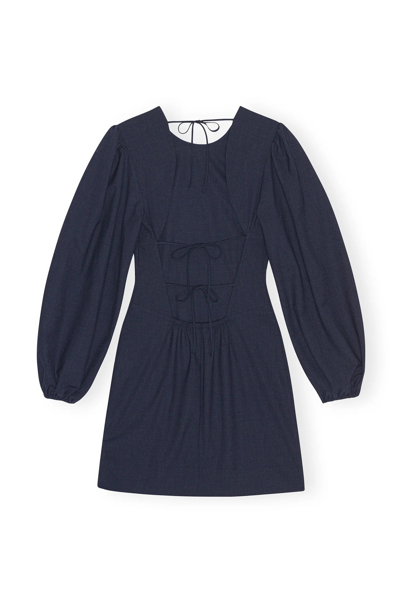 Drapey Melange Open Back Mini Dress | Sky Captain - Image 3
