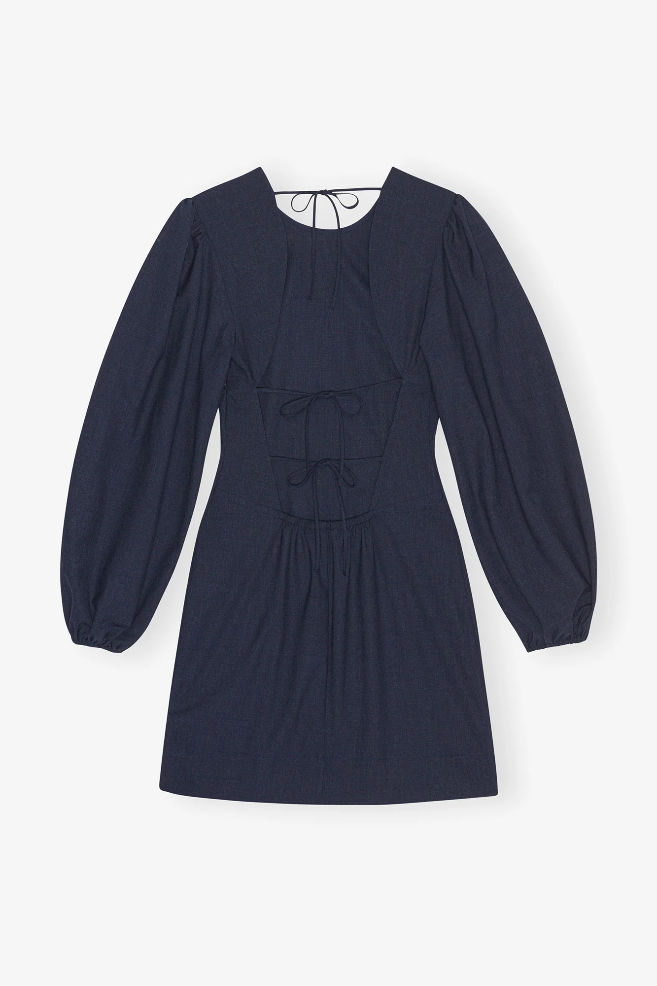 Drapey Melange Open Back Mini Dress | Sky Captain - Image 4