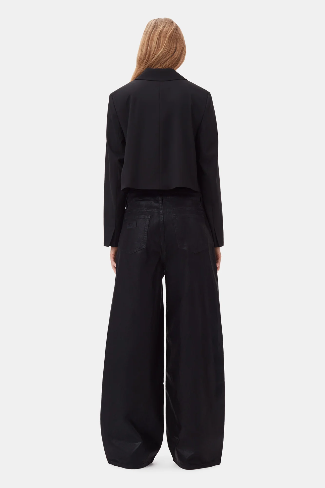 Drapey Melange Short Blazer | Black - Image 4